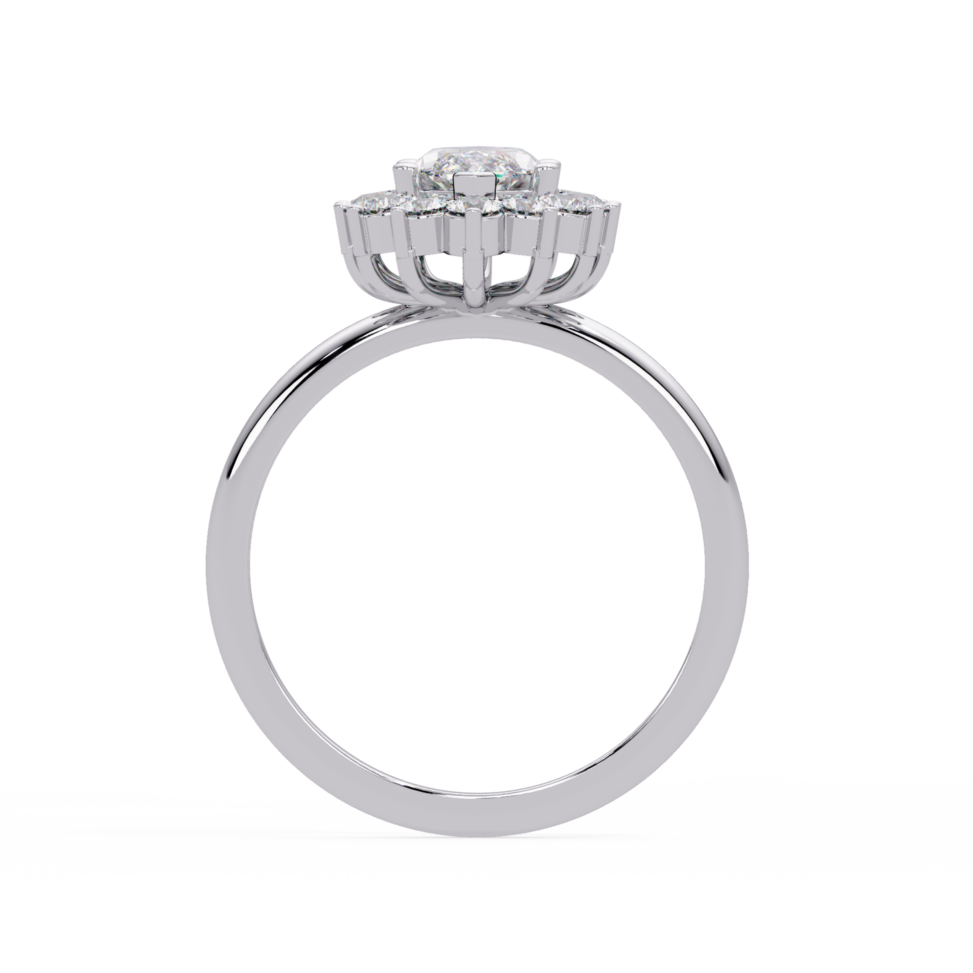 Marquise Cut Lab Grown Ring in Halo Setting