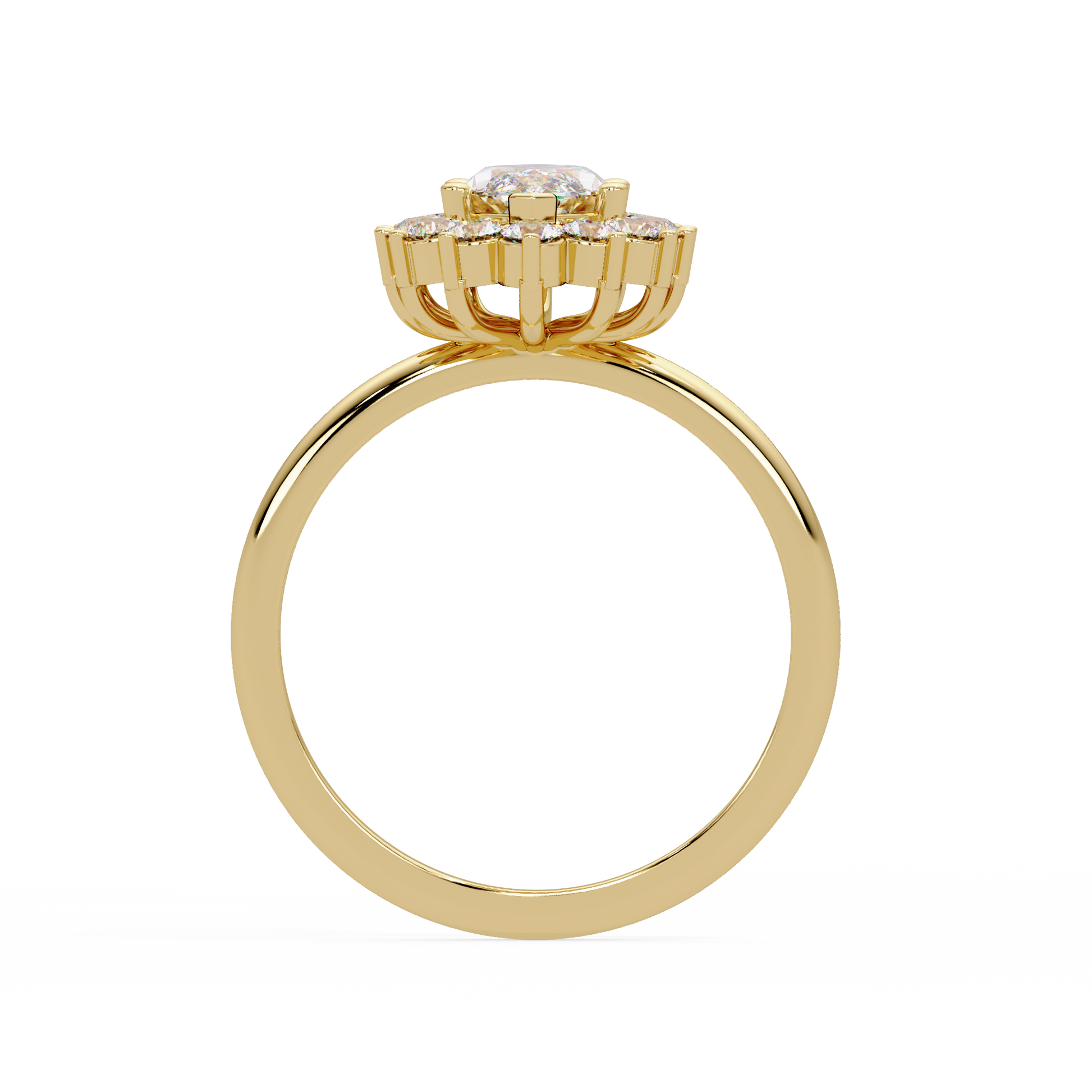 Marquise Cut Lab Grown Ring in Halo Setting