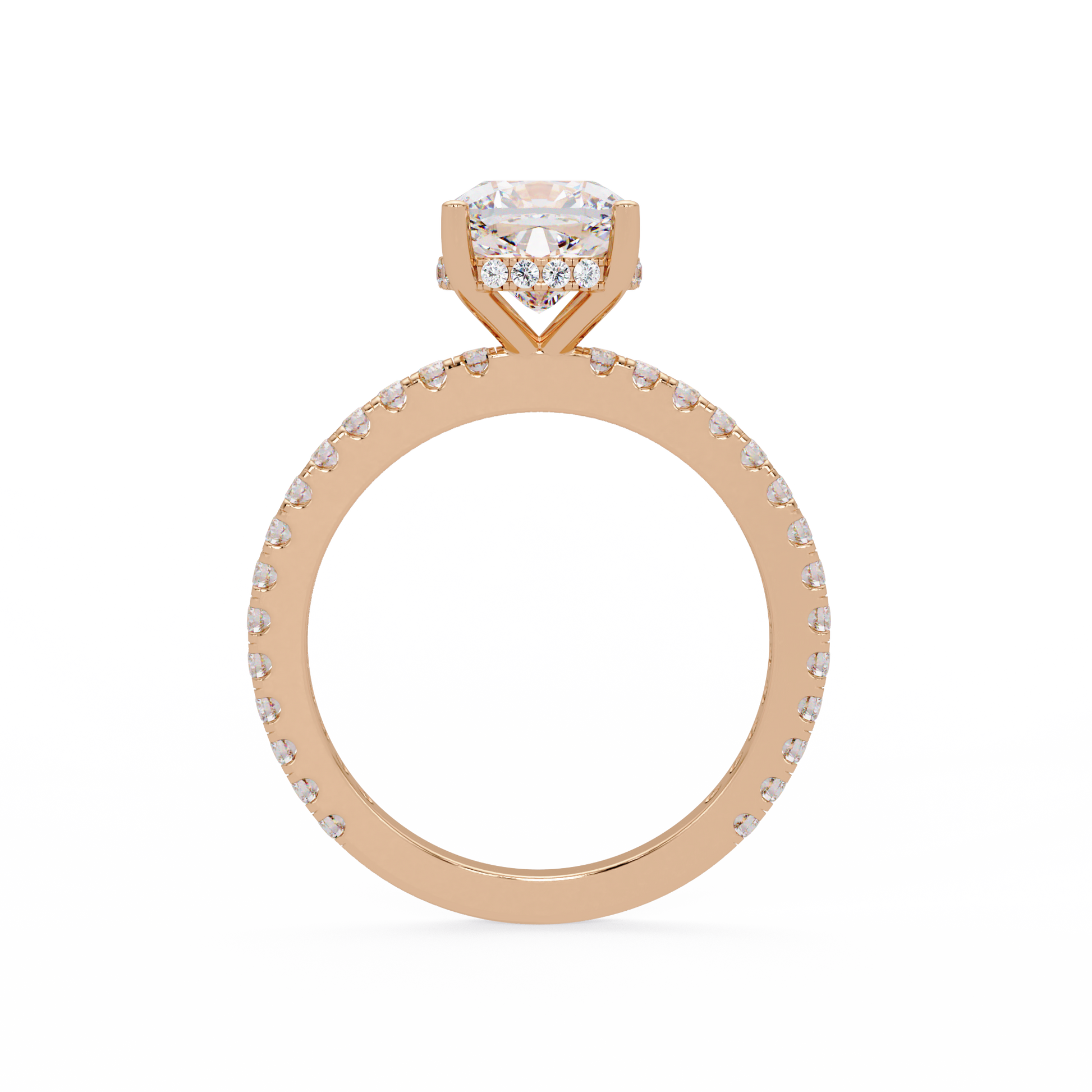 Cushion Cut Lab Grown Diamond Accented Ring
