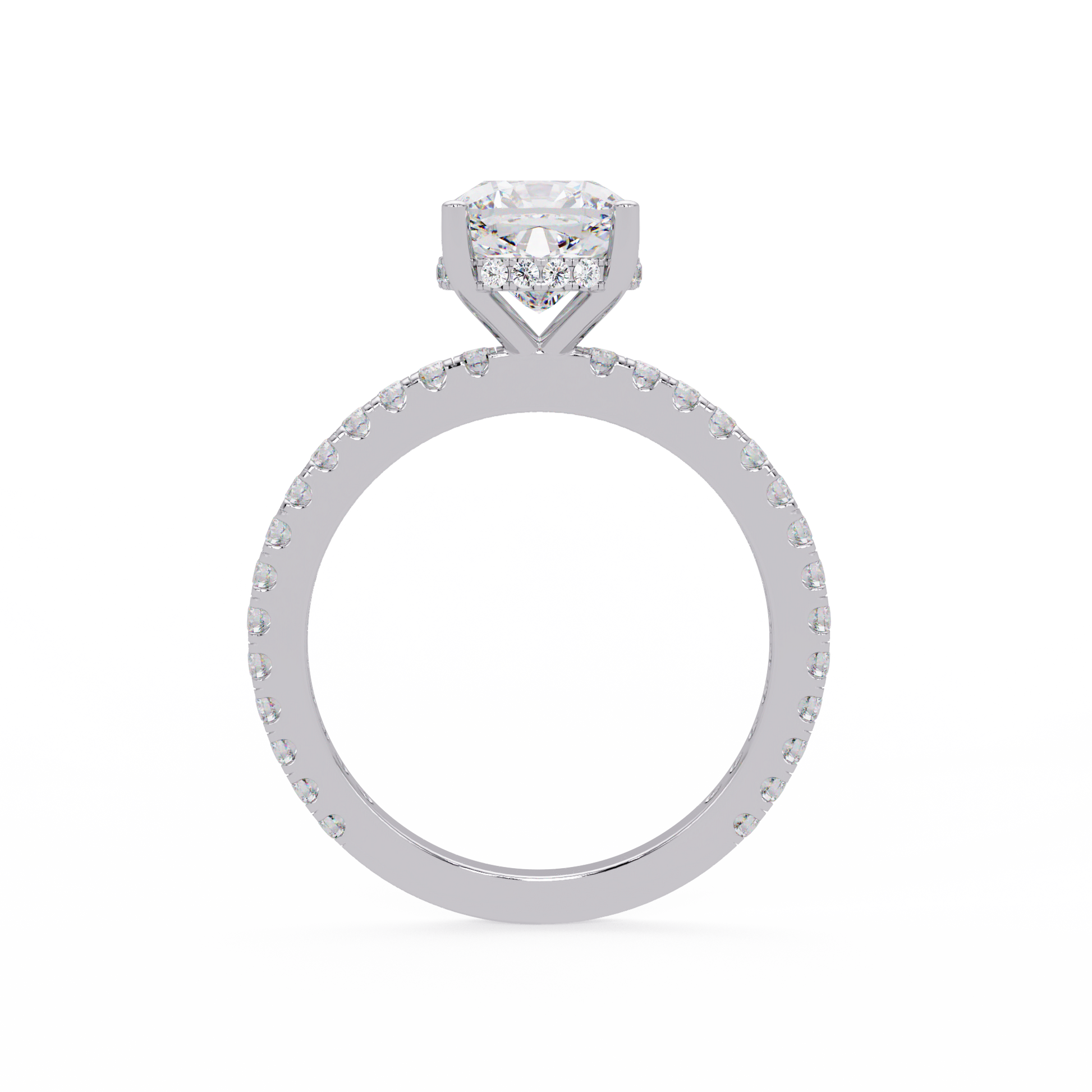 Cushion Cut Lab Grown Diamond Accented Ring