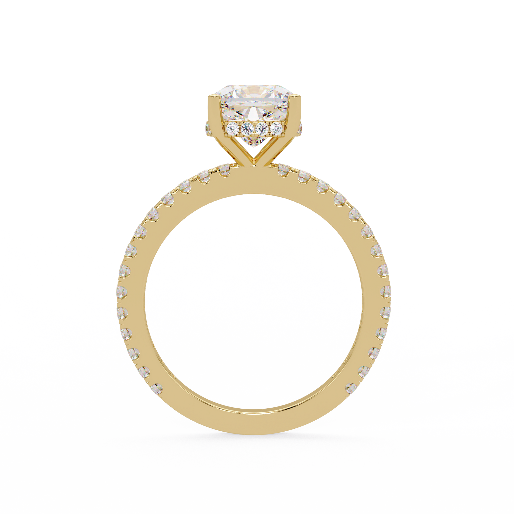 Cushion Cut Lab Grown Diamond Accented Ring
