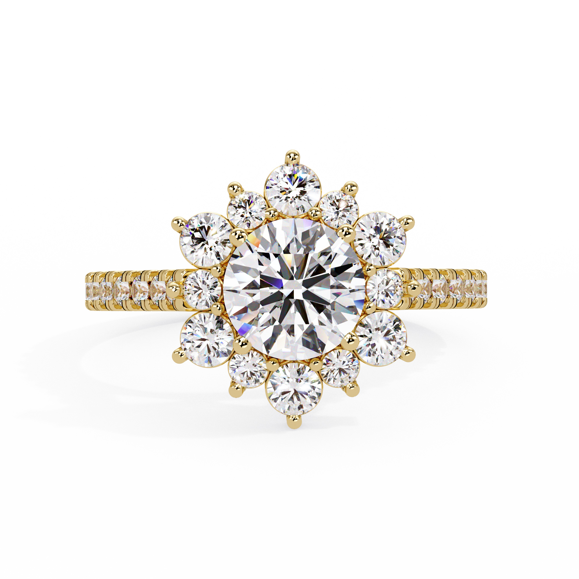Round Cut Lab Grown Diamond Halo Ring