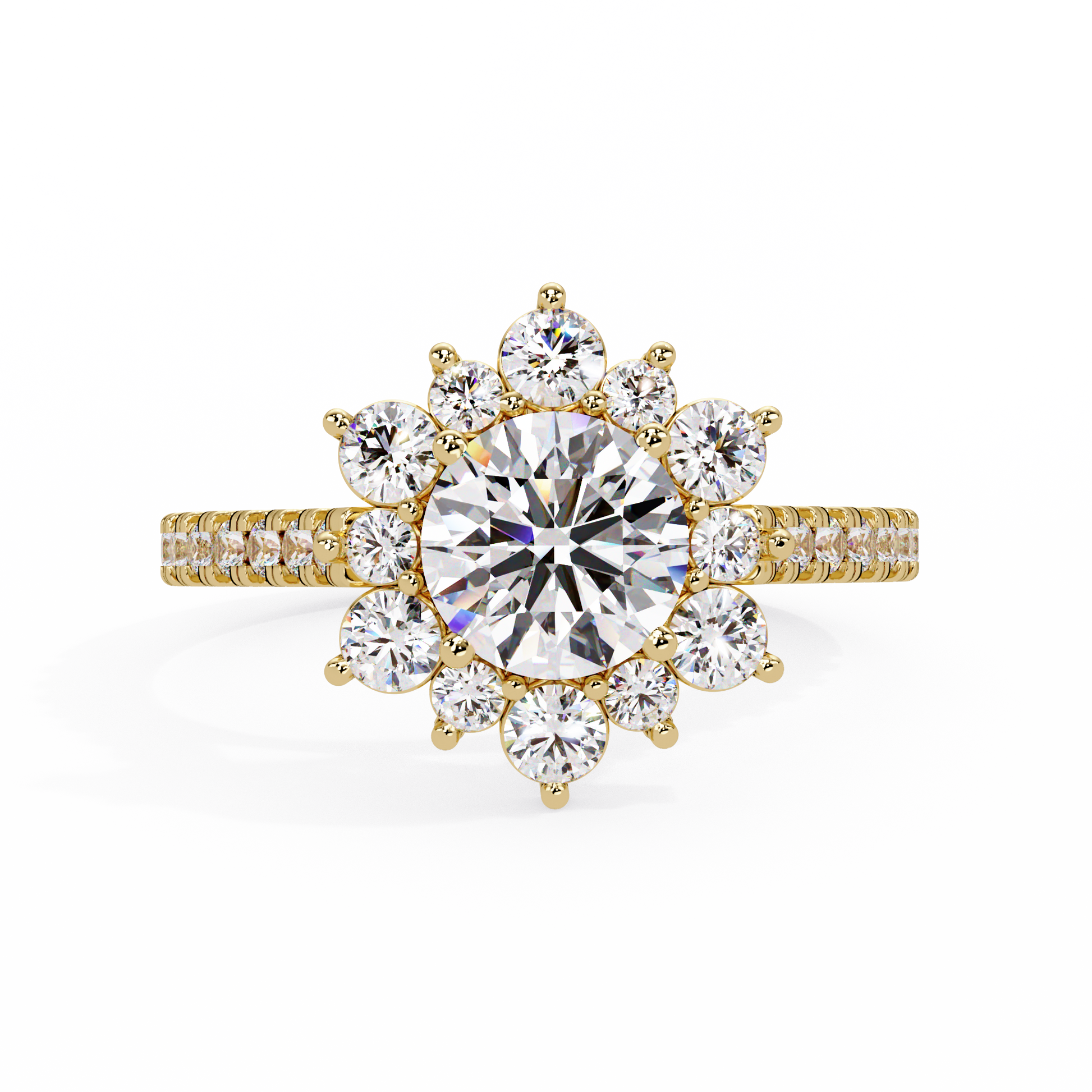 Round Cut Lab Grown Diamond Halo Ring