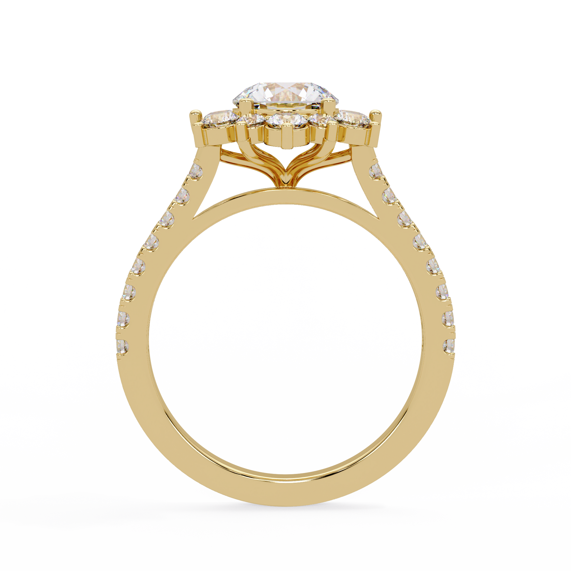 Round Cut Lab Grown Diamond Halo Ring