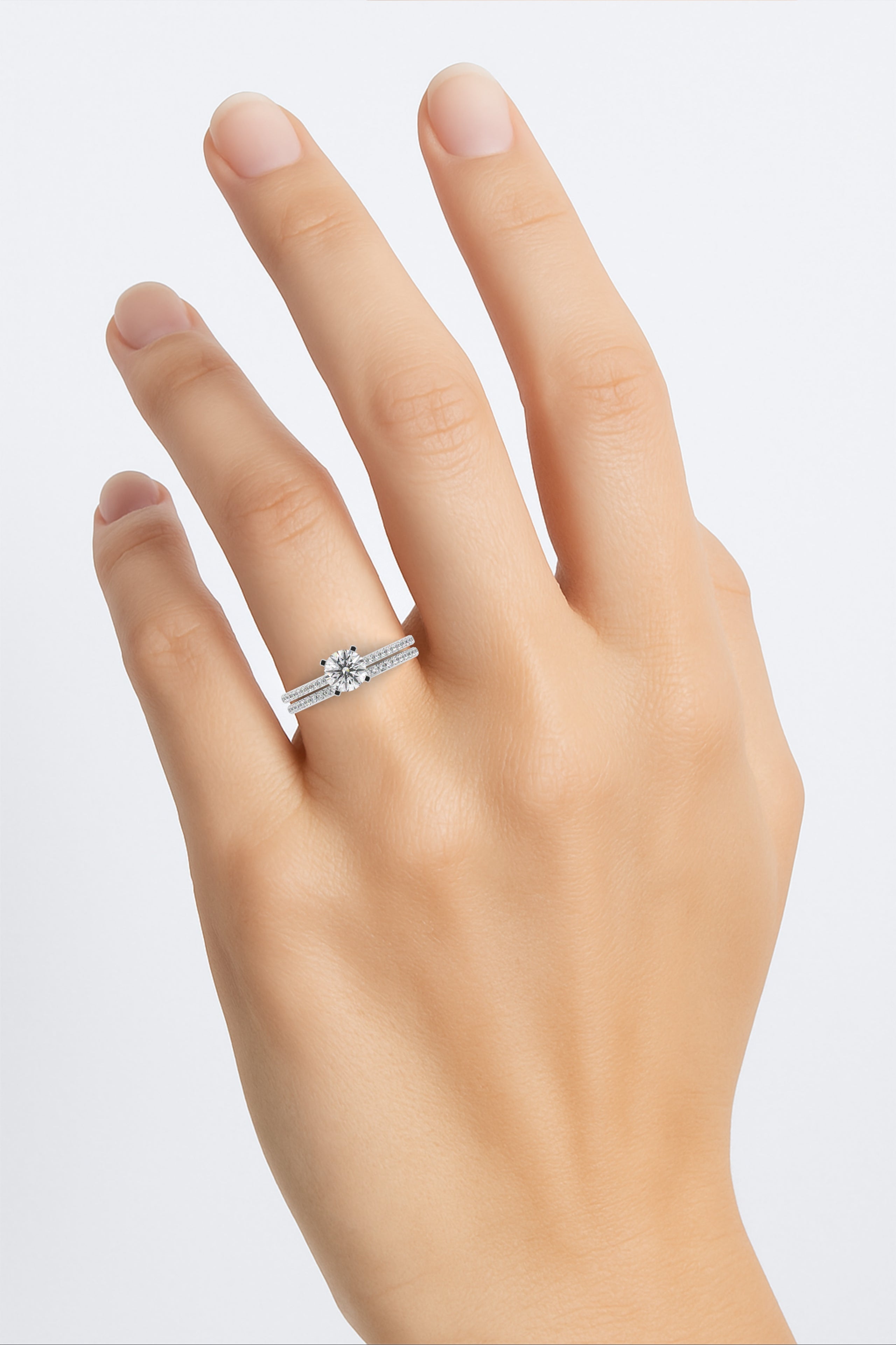 Round Cut Lab Grown Diamond Minimalist Ring