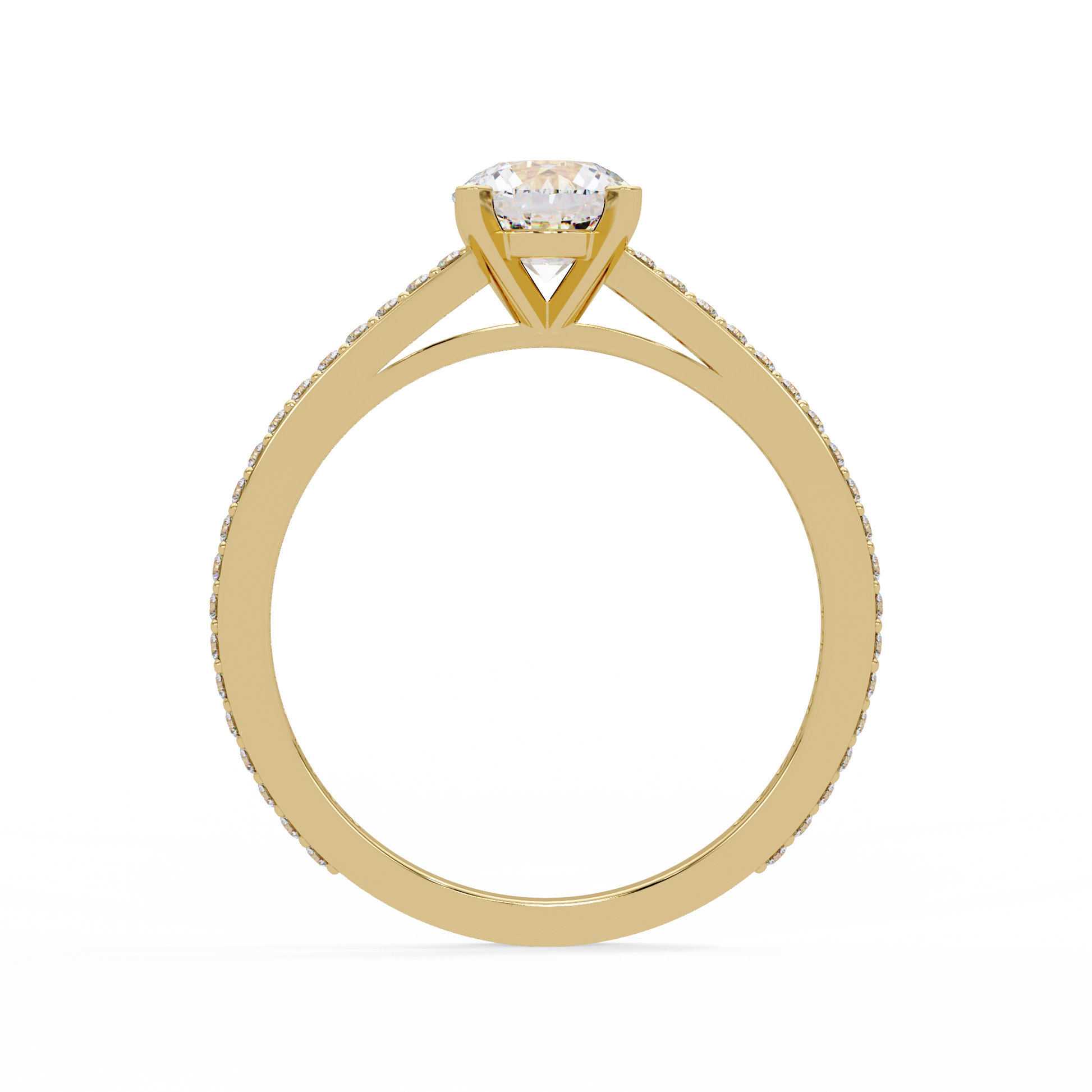 Round Cut Lab Grown Diamond Minimalist Ring