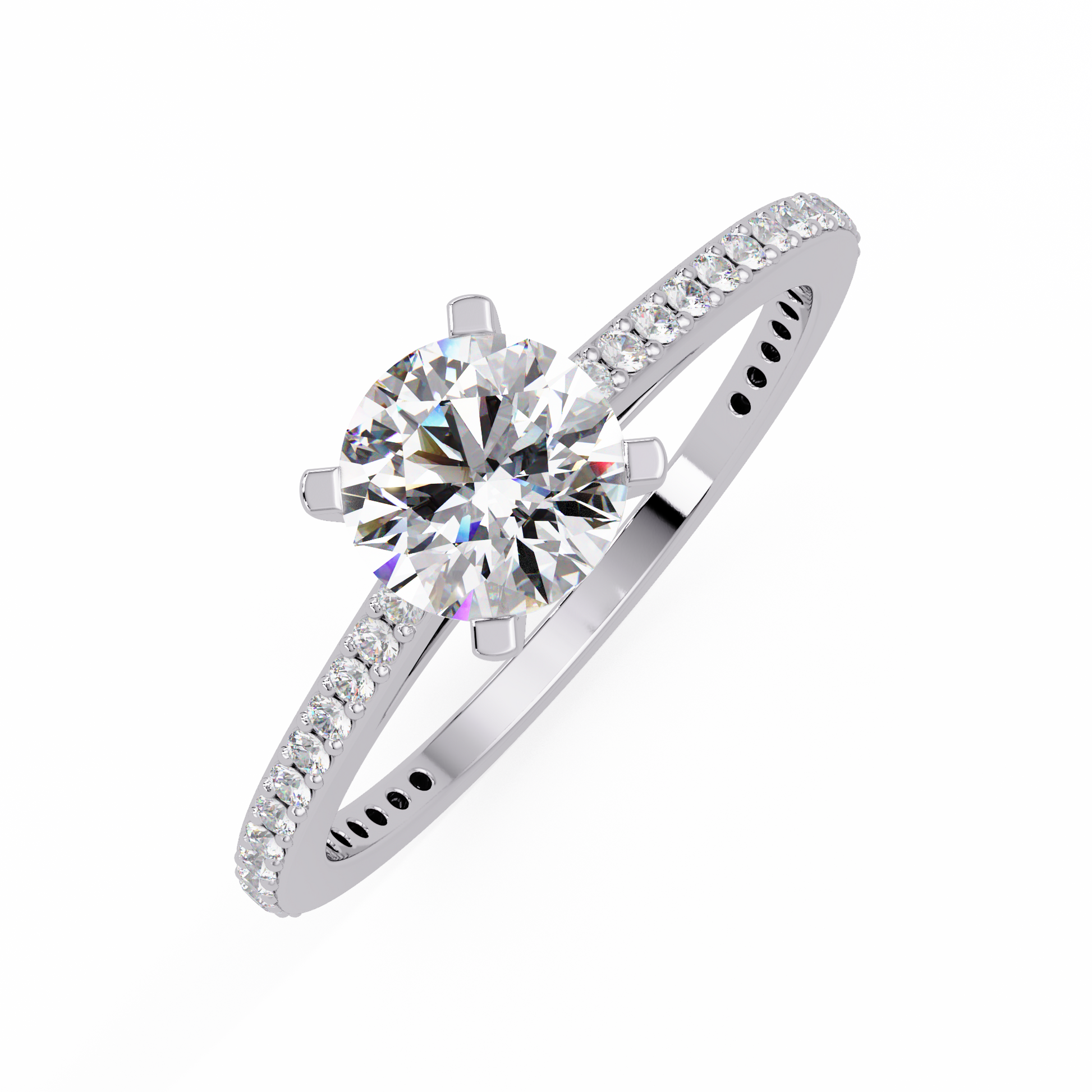 Round Cut Lab Grown Diamond Minimalist Ring
