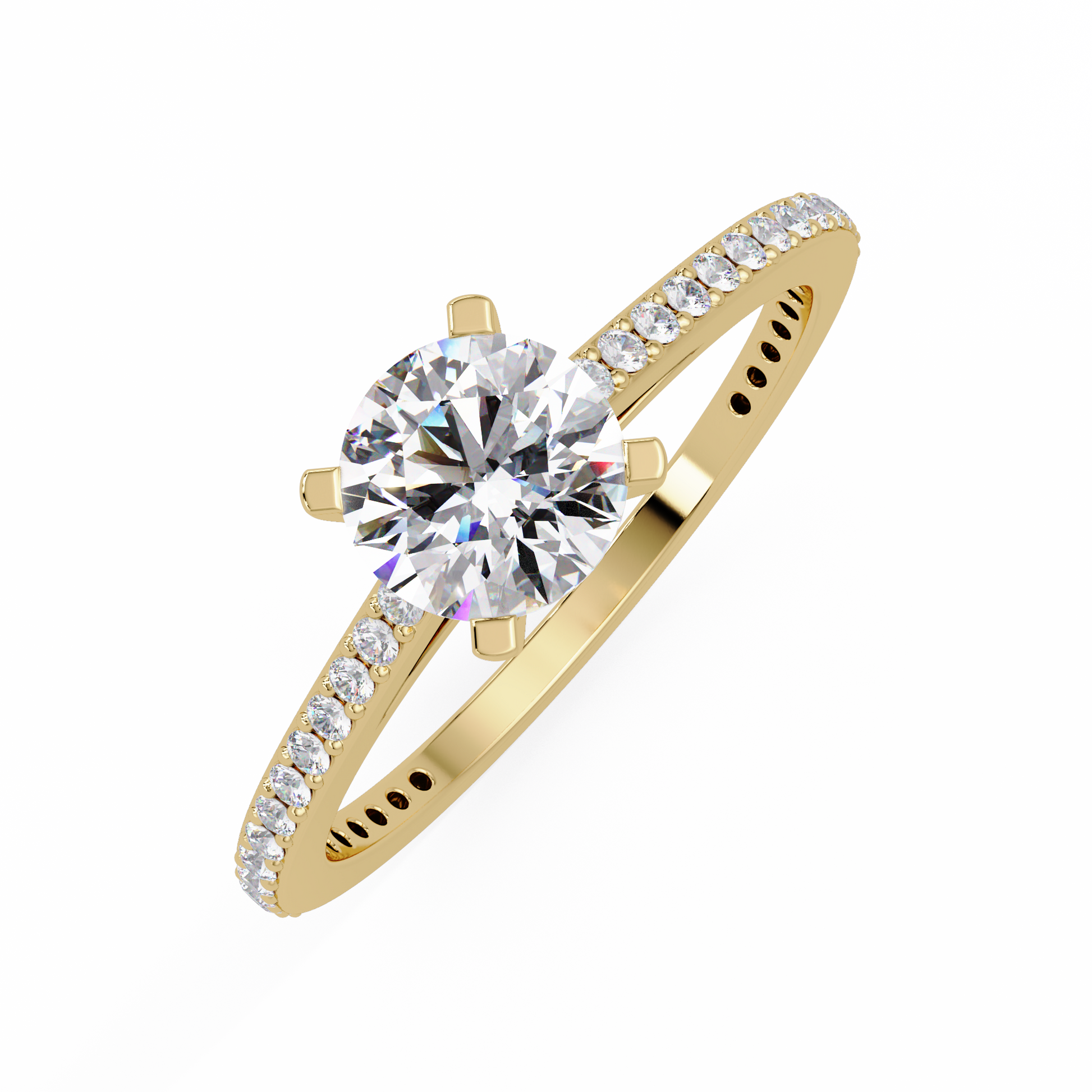 Round Cut Lab Grown Diamond Minimalist Ring