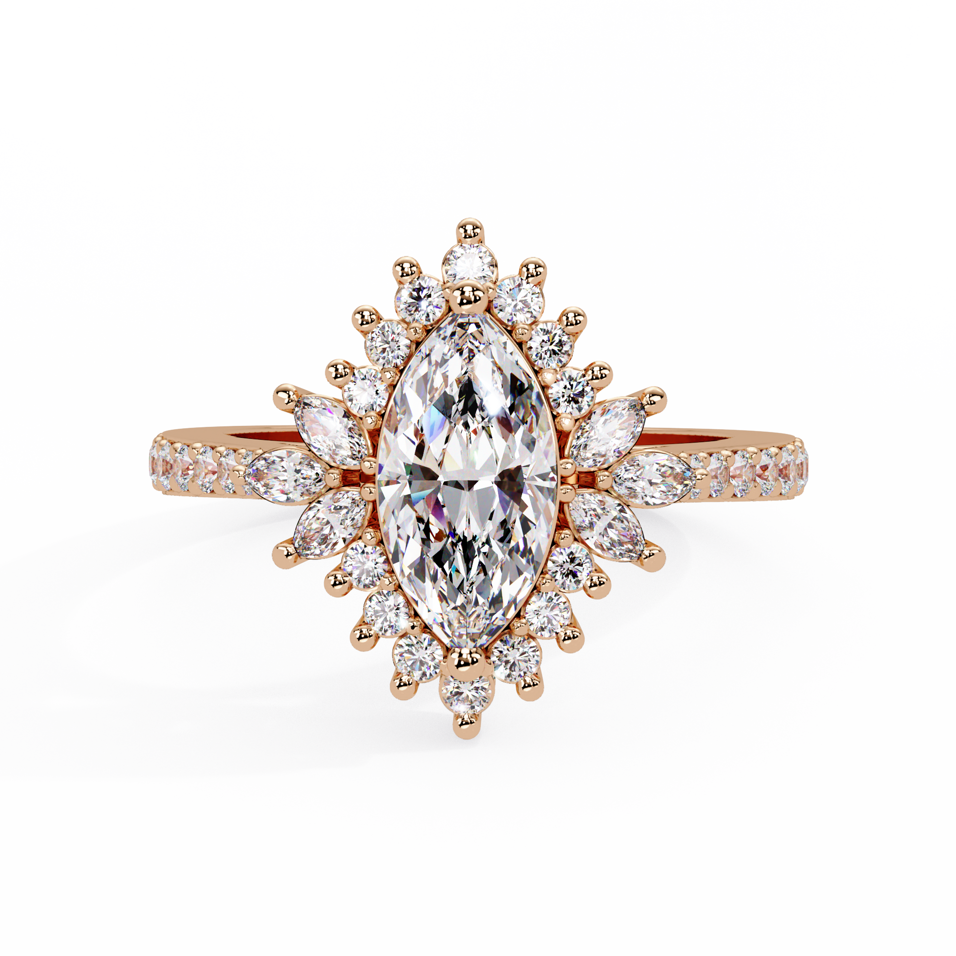 Marquise Cut Lab Grown Diamond Halo Ring