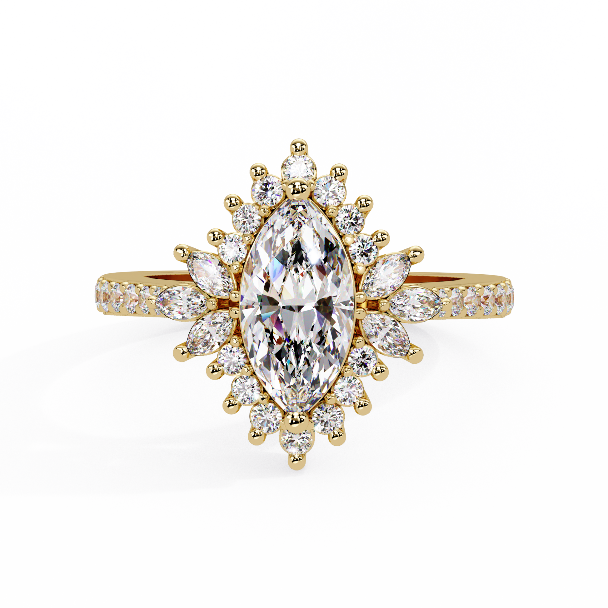 Marquise Cut Lab Grown Diamond Halo Ring