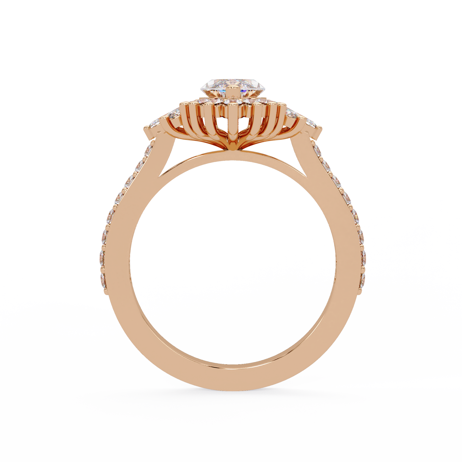 Marquise Cut Lab Grown Diamond Halo Ring