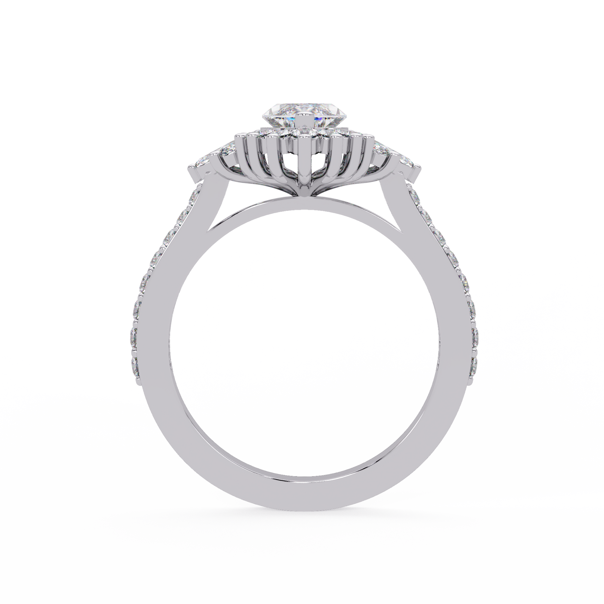 Marquise Cut Lab Grown Diamond Halo Ring