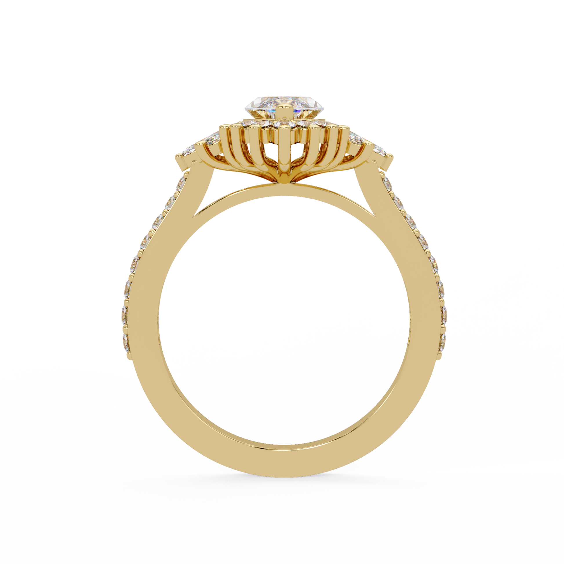 Marquise Cut Lab Grown Diamond Halo Ring