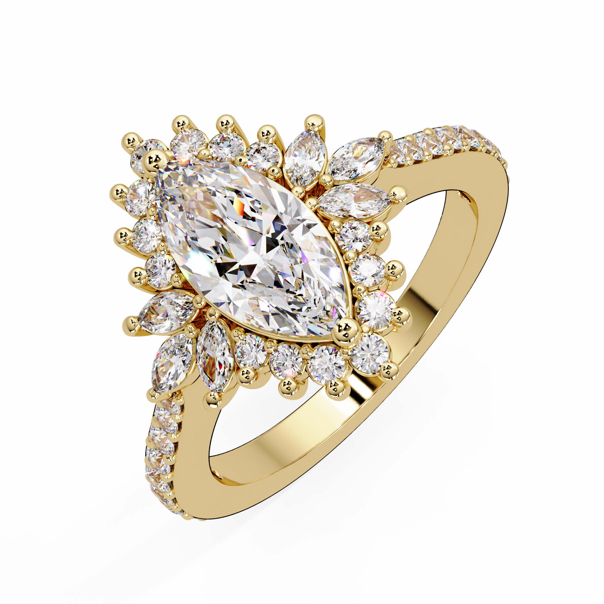 Marquise Cut Lab Grown Diamond Halo Ring