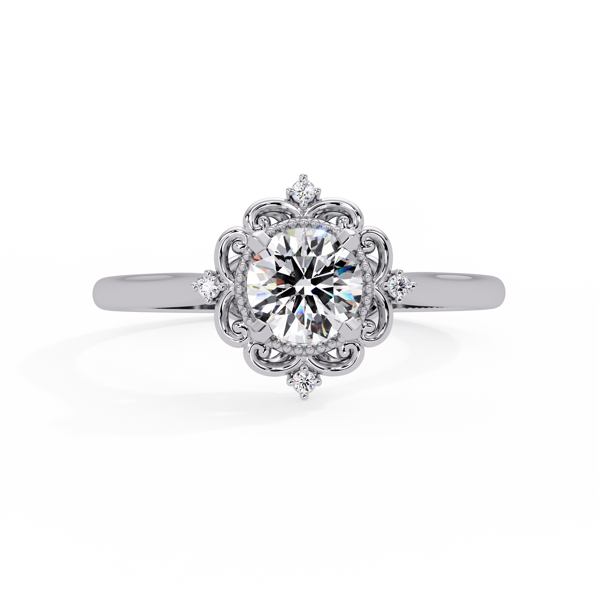 Round Cut Lab Grown Diamond Ring