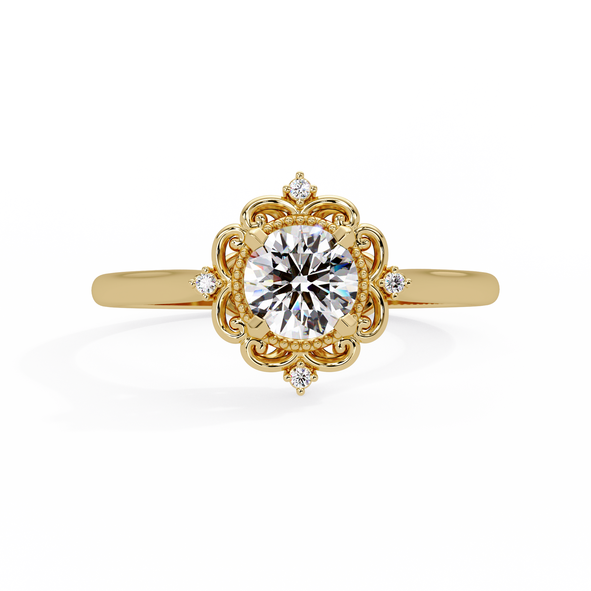 Round Cut Lab Grown Diamond Ring