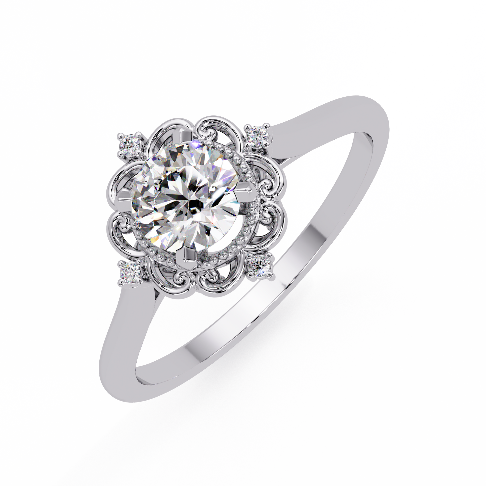 Round Cut Lab Grown Diamond Ring