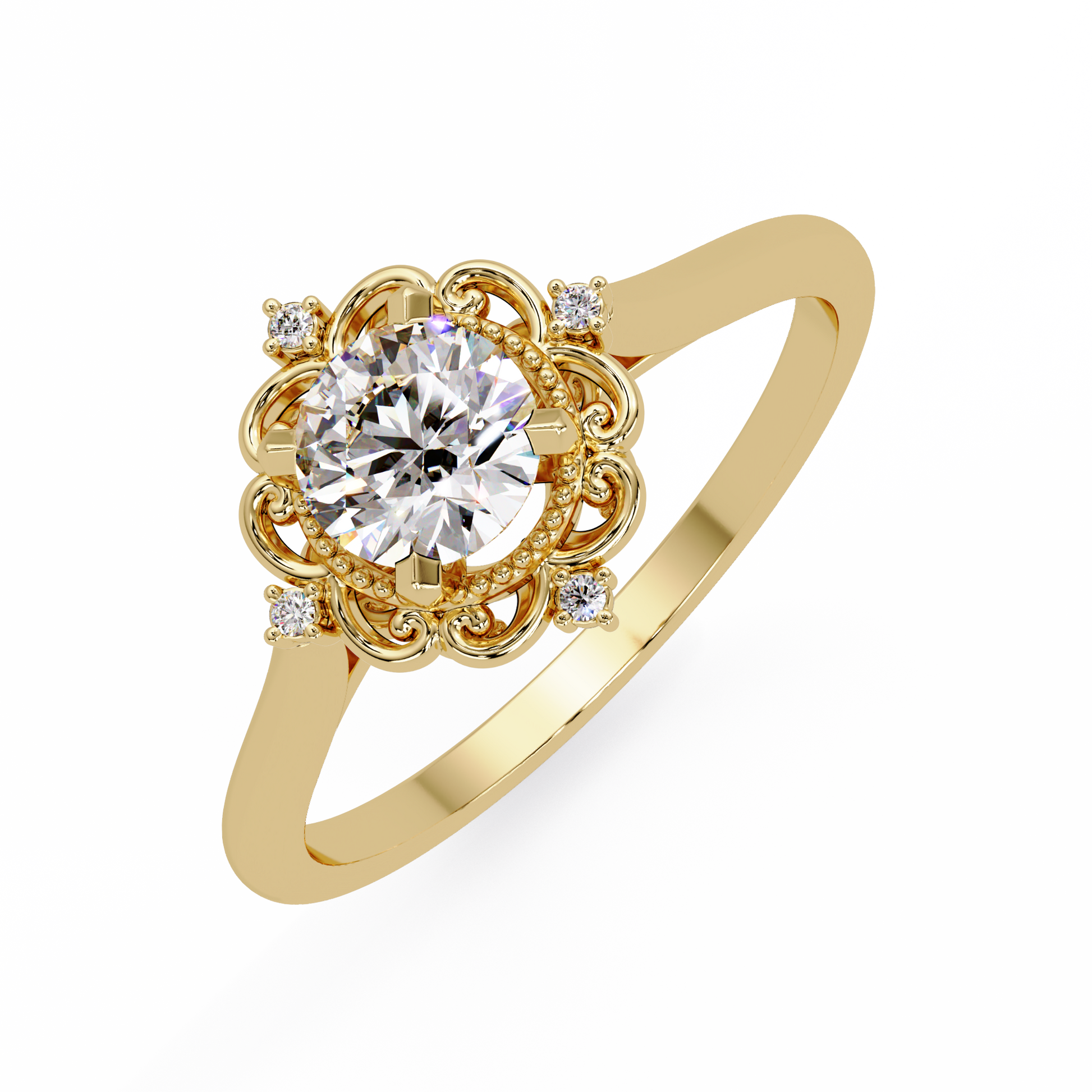 Round Cut Lab Grown Diamond Ring
