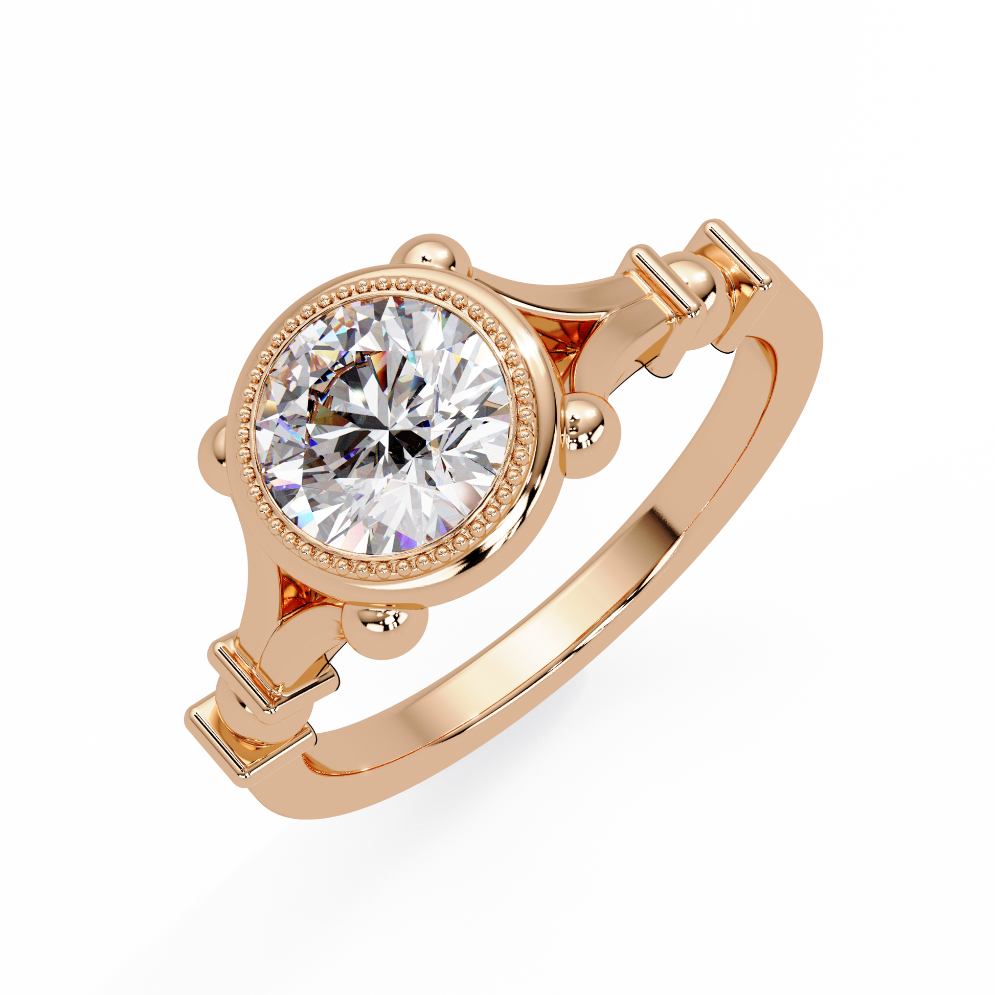 Round Cut Lab Grown Diamond Solitaire Ring