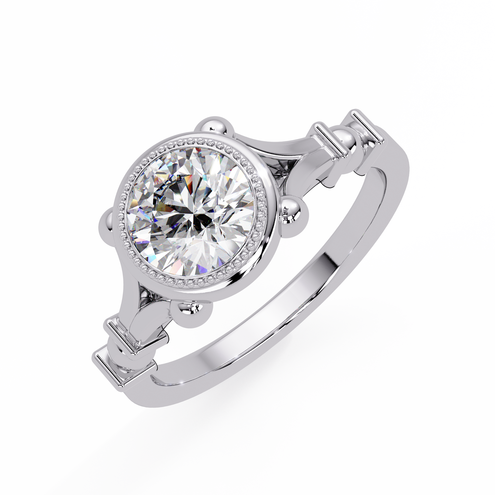 Round Cut Lab Grown Diamond Solitaire Ring