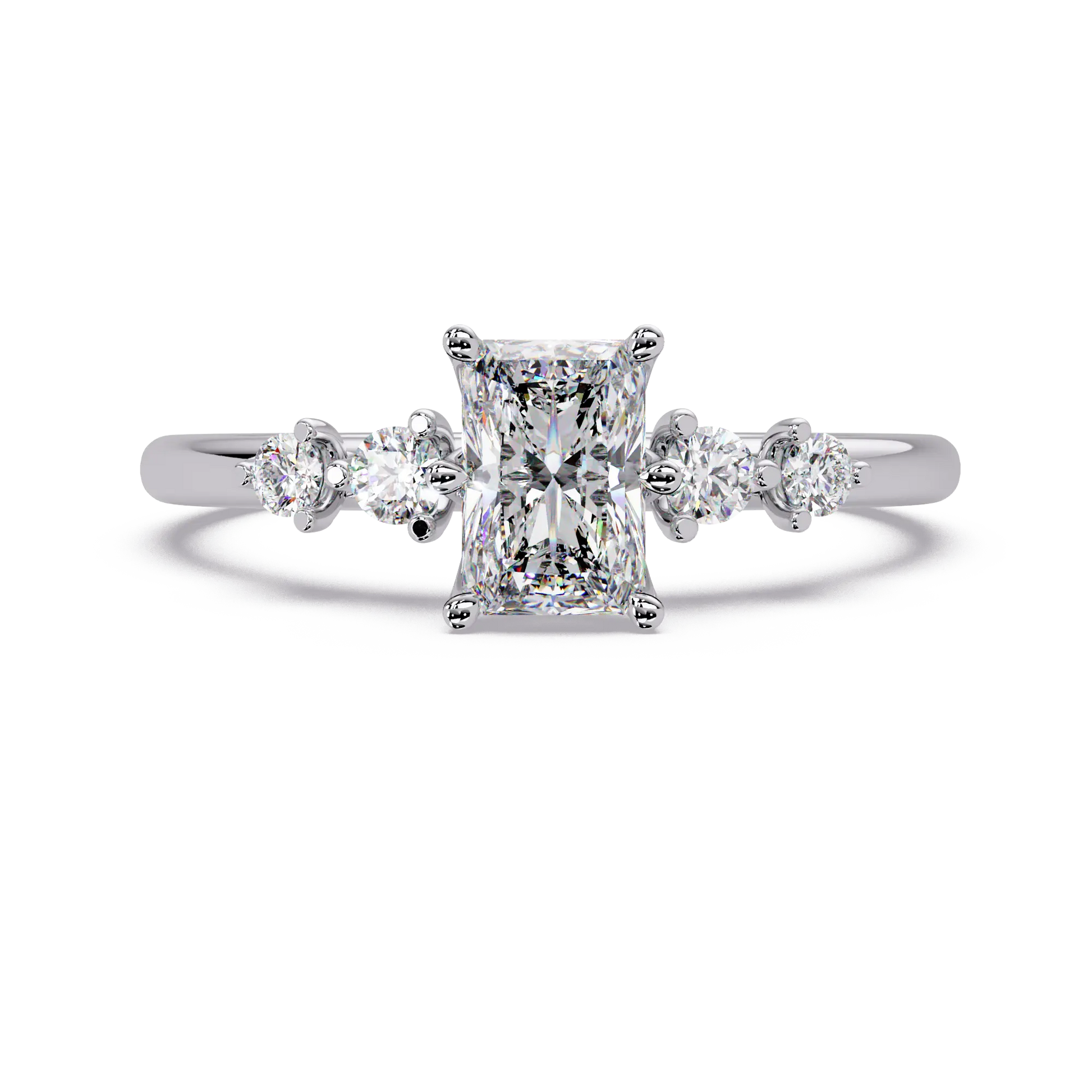 Radiant Cut Lab Grown Diamond Five Stone Engagement Ring