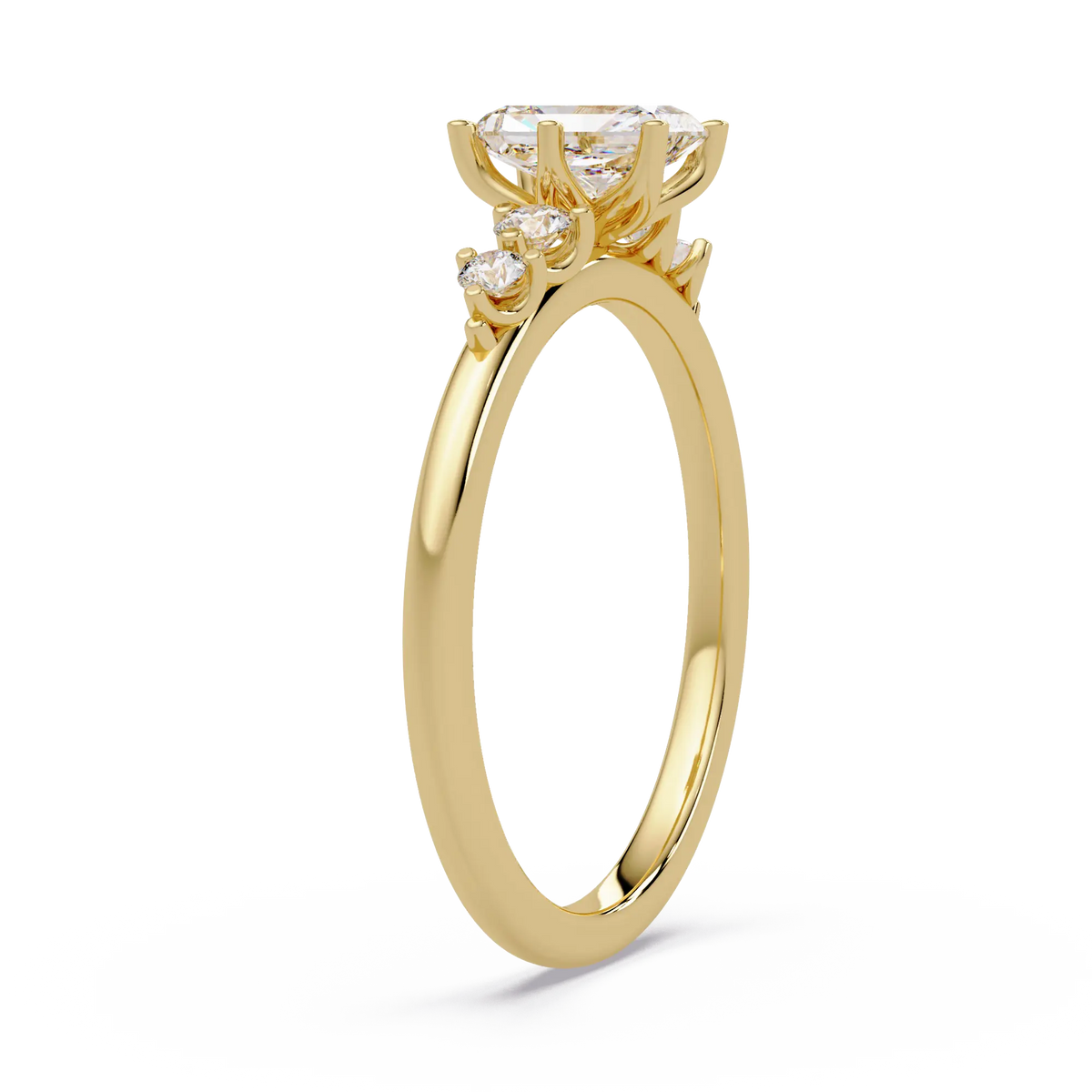 Radiant Cut Lab Grown Diamond Five Stone Engagement Ring