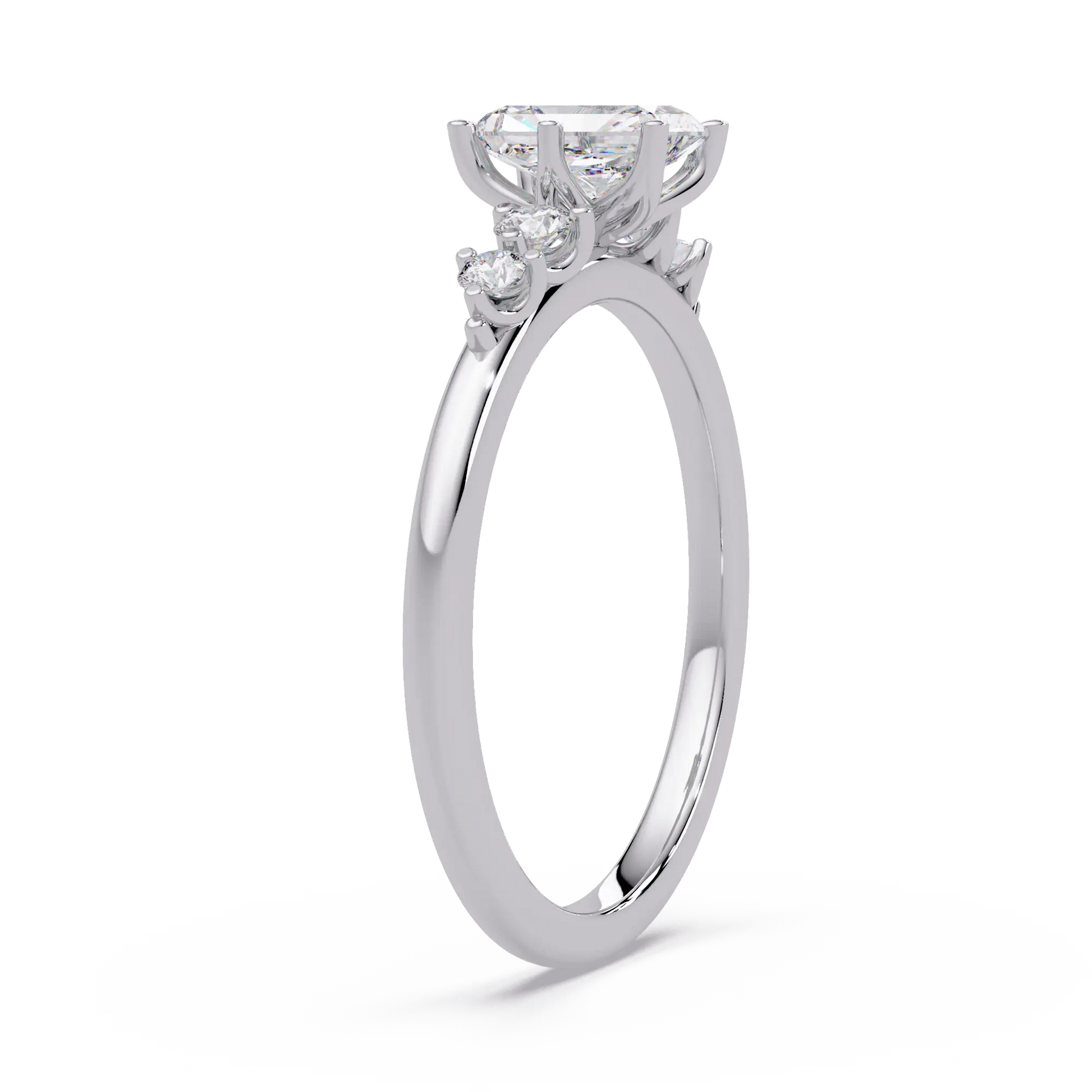 Radiant Cut Lab Grown Diamond Five Stone Engagement Ring