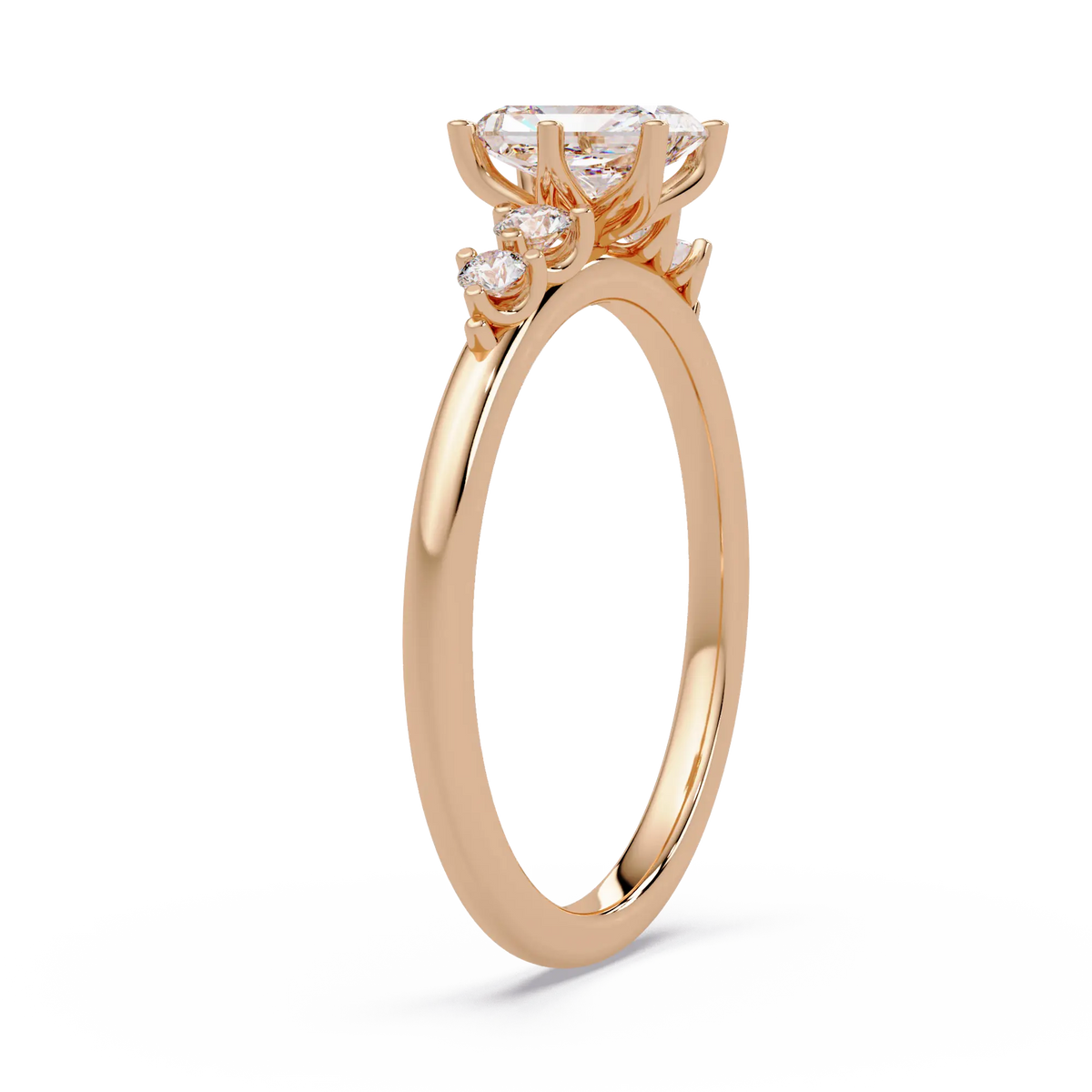 Radiant Cut Lab Grown Diamond Five Stone Engagement Ring