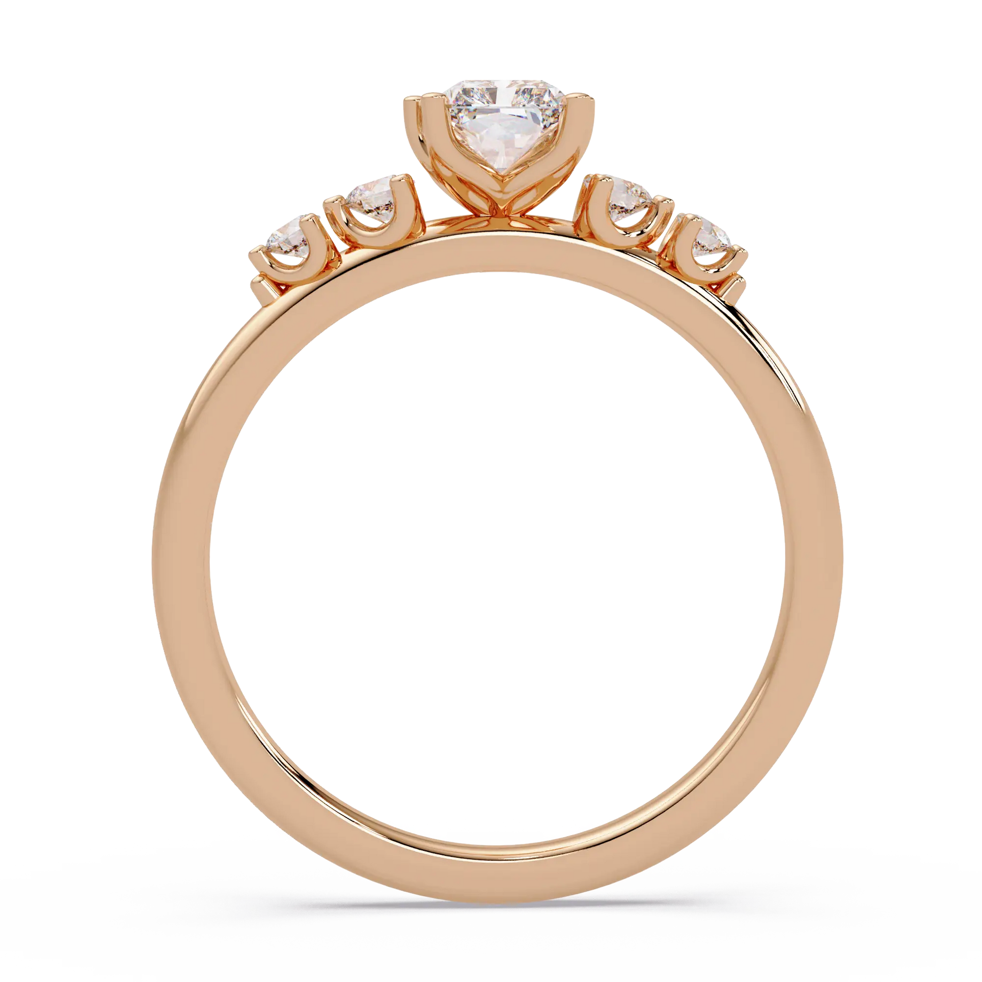 Radiant Cut Lab Grown Diamond Five Stone Engagement Ring