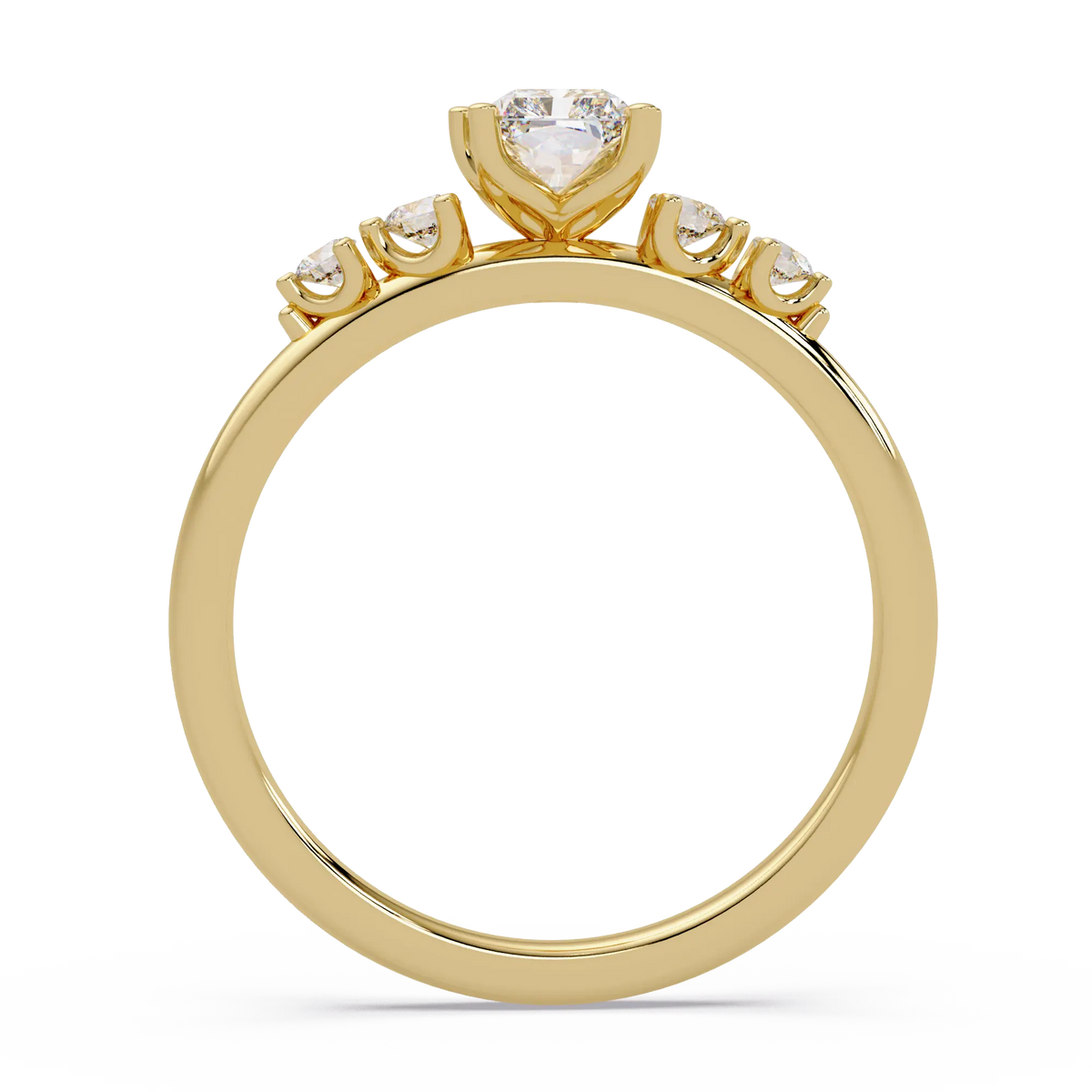 Radiant Cut Lab Grown Diamond Five Stone Engagement Ring