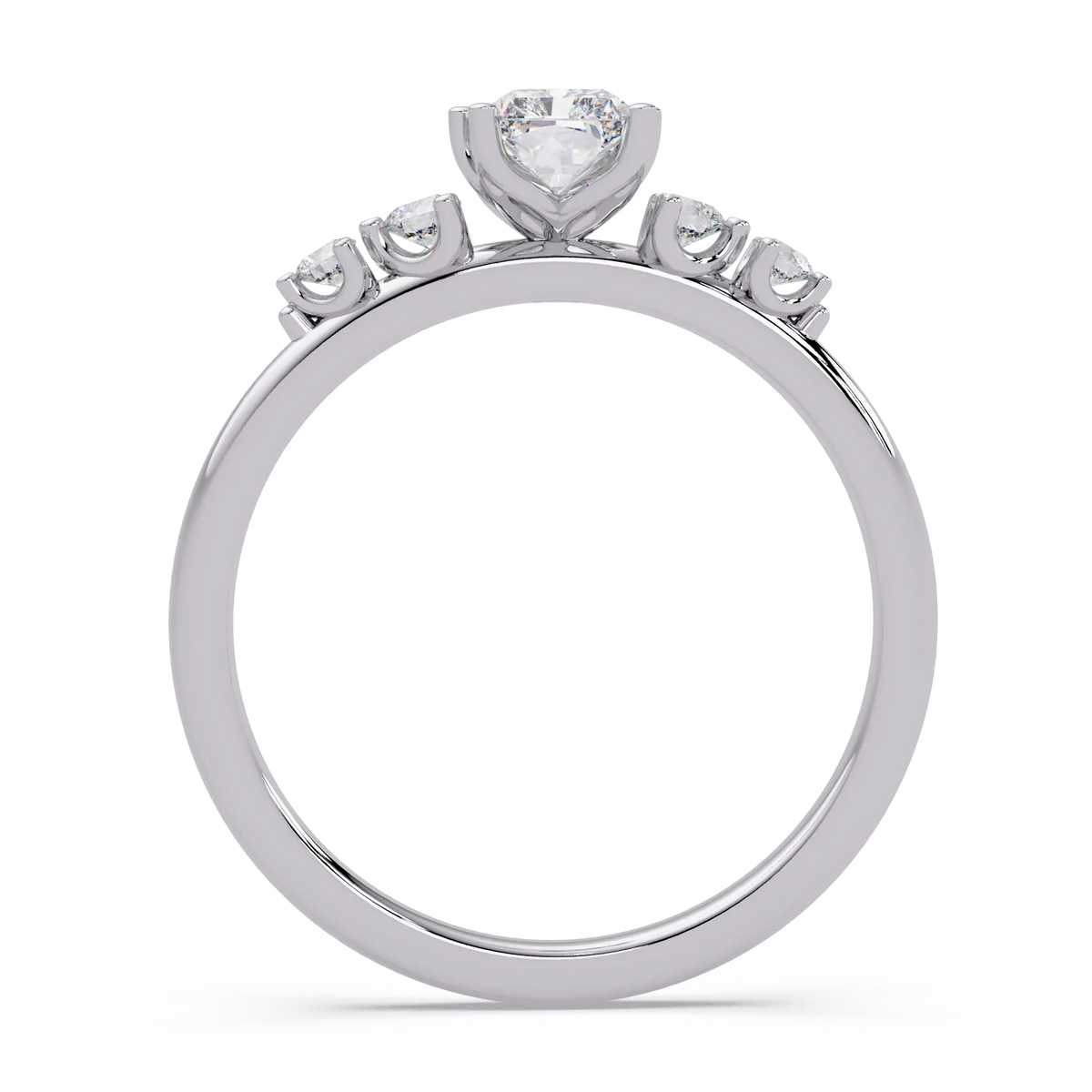 Radiant Cut Lab Grown Diamond Five Stone Engagement Ring
