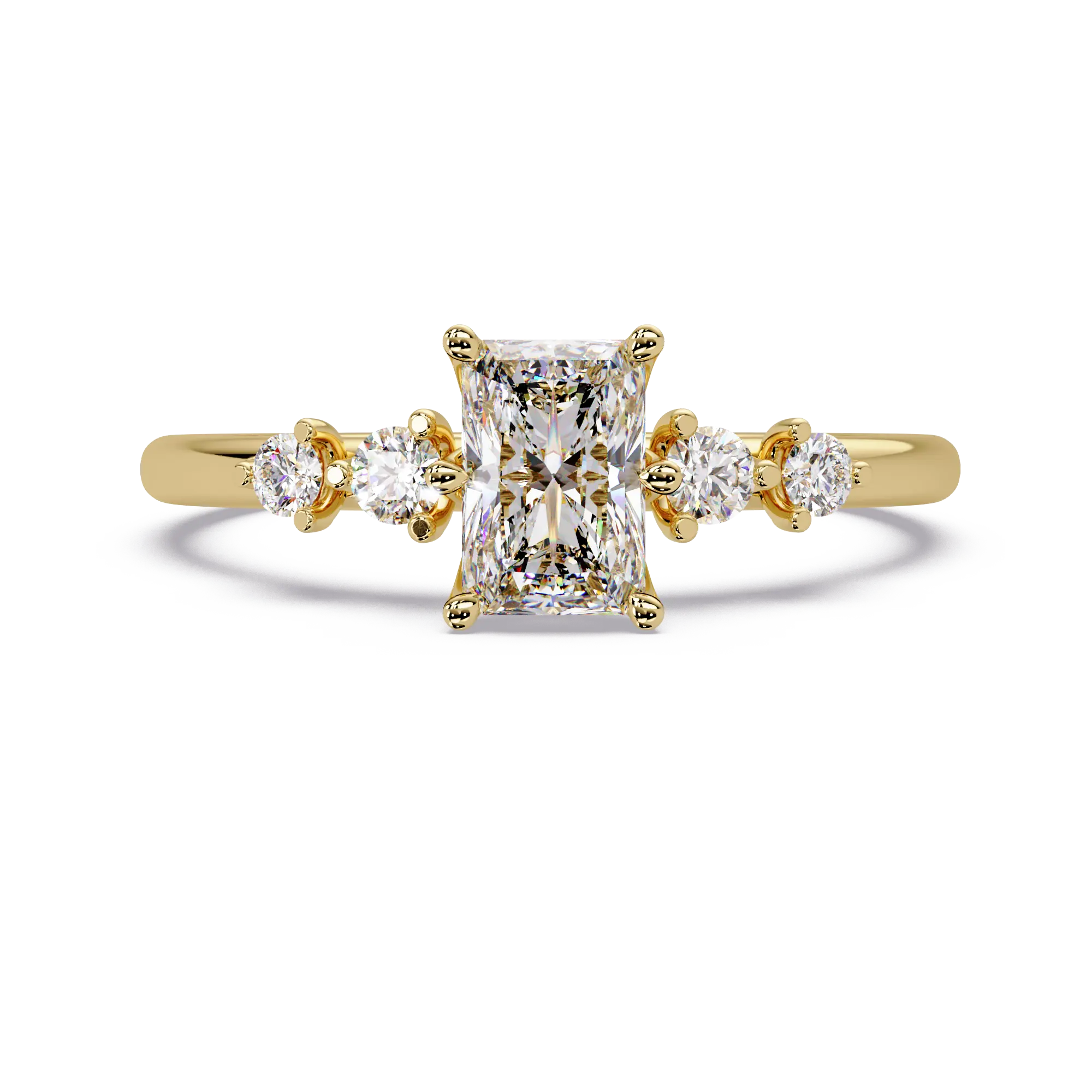 Radiant Cut Lab Grown Diamond Five Stone Engagement Ring