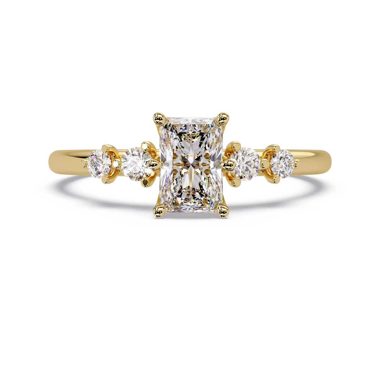 Radiant Cut Lab Grown Diamond Five Stone Engagement Ring