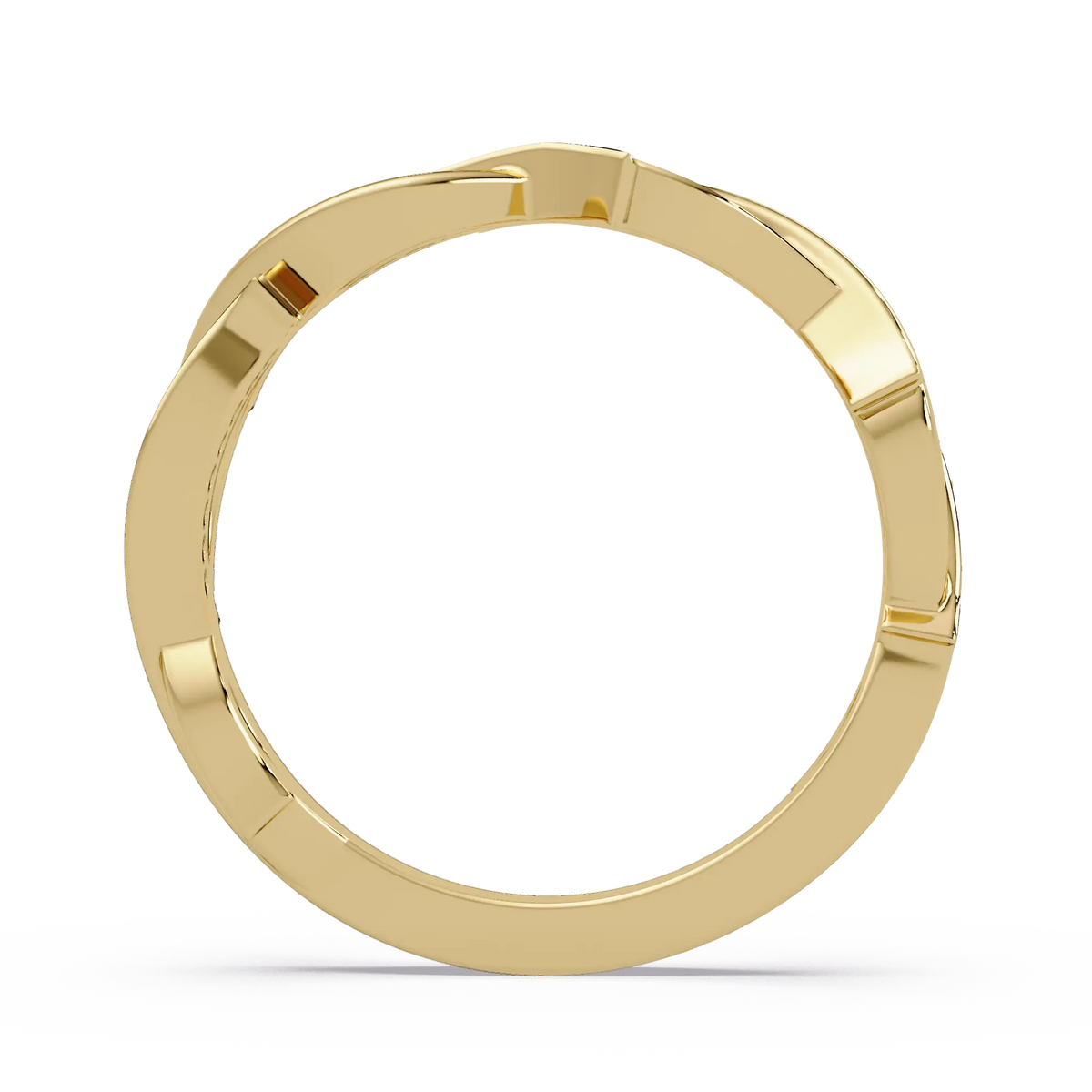 Diamond Infinity Twist Wedding Band & Curved Pavé Stackable Anniversary Ring