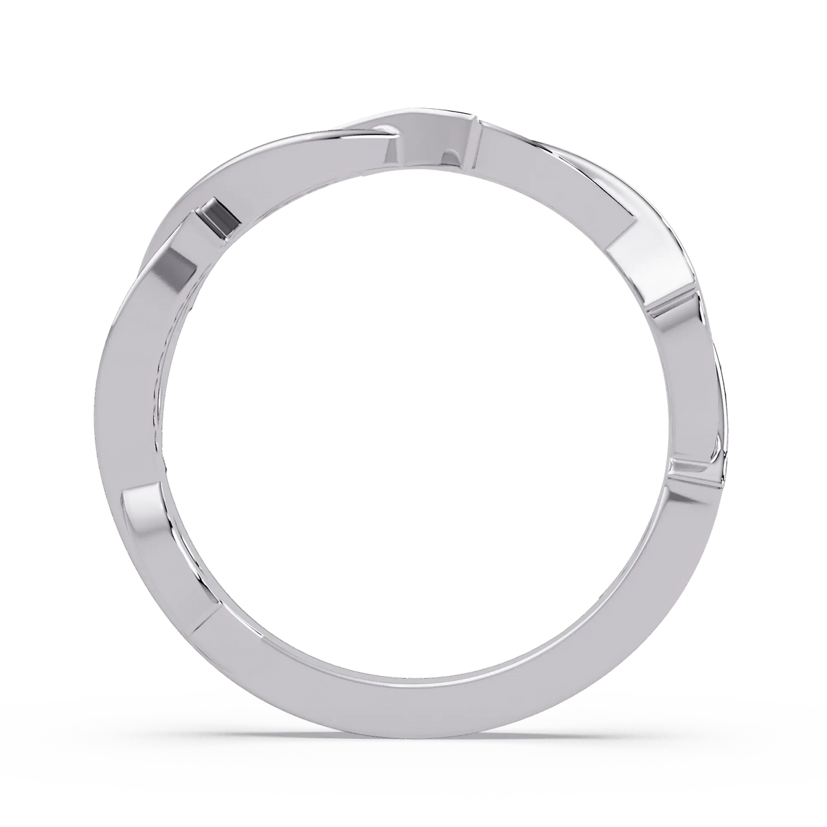 Diamond Infinity Twist Wedding Band & Curved Pavé Stackable Anniversary Ring
