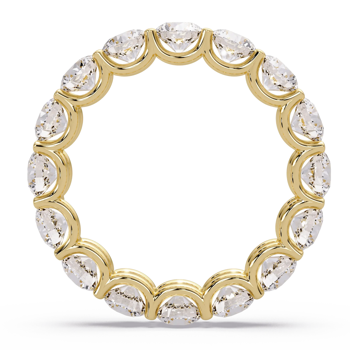 Round Lab Grown Diamond Eternity Wedding Band - Classic Shared Prong Anniversary Ring