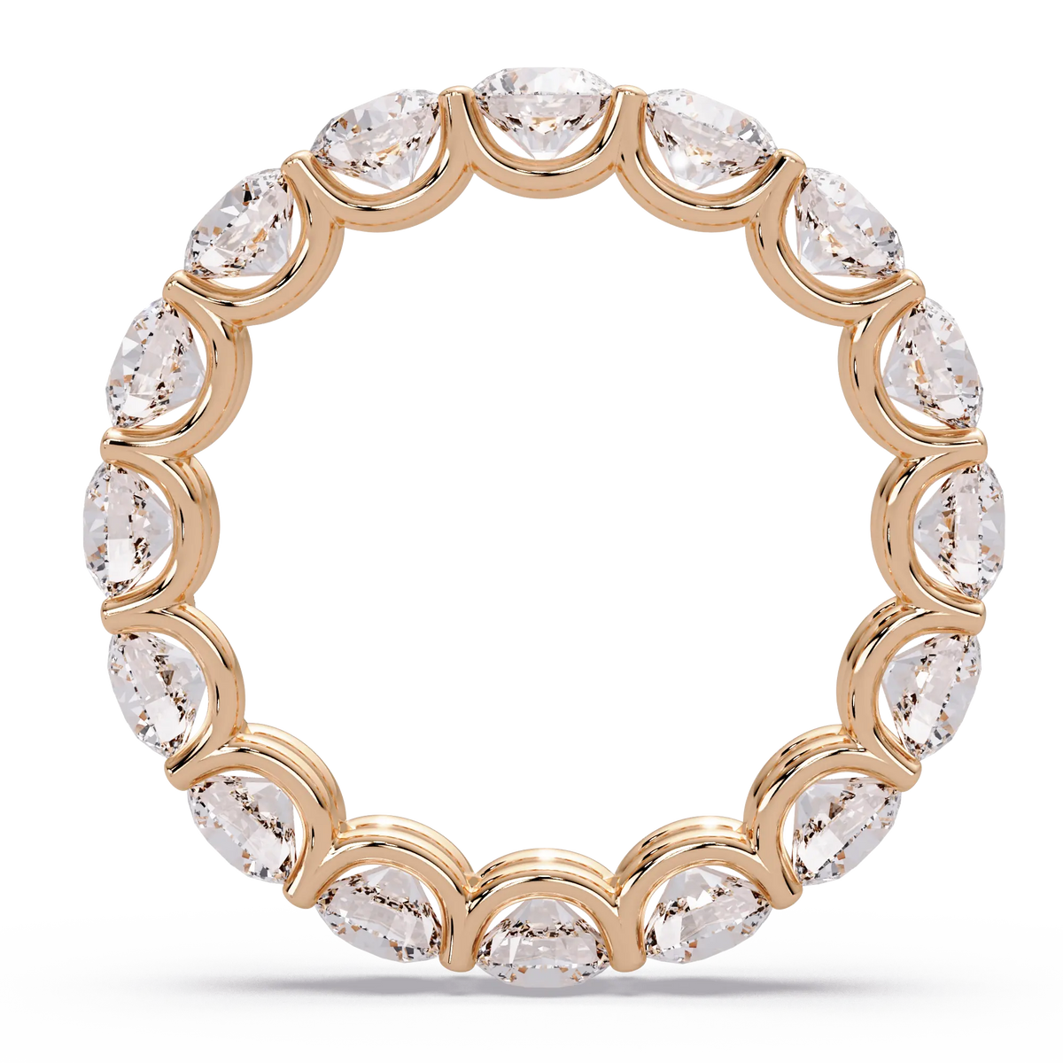 Round Lab Grown Diamond Eternity Wedding Band - Classic Shared Prong Anniversary Ring