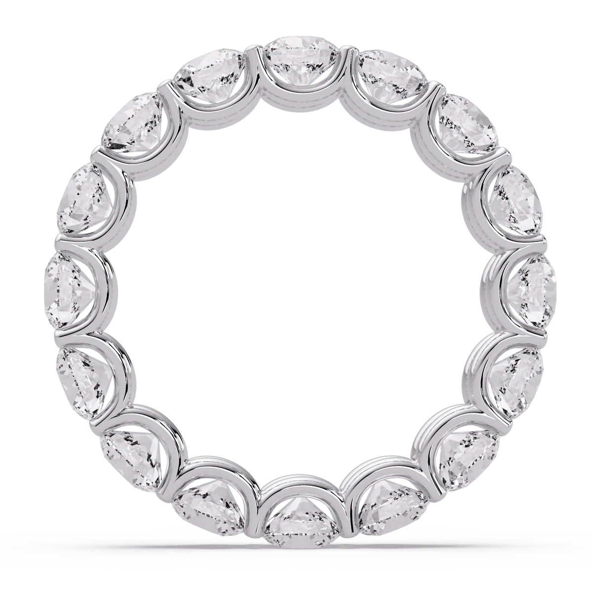 Round Lab Grown Diamond Eternity Wedding Band - Classic Shared Prong Anniversary Ring