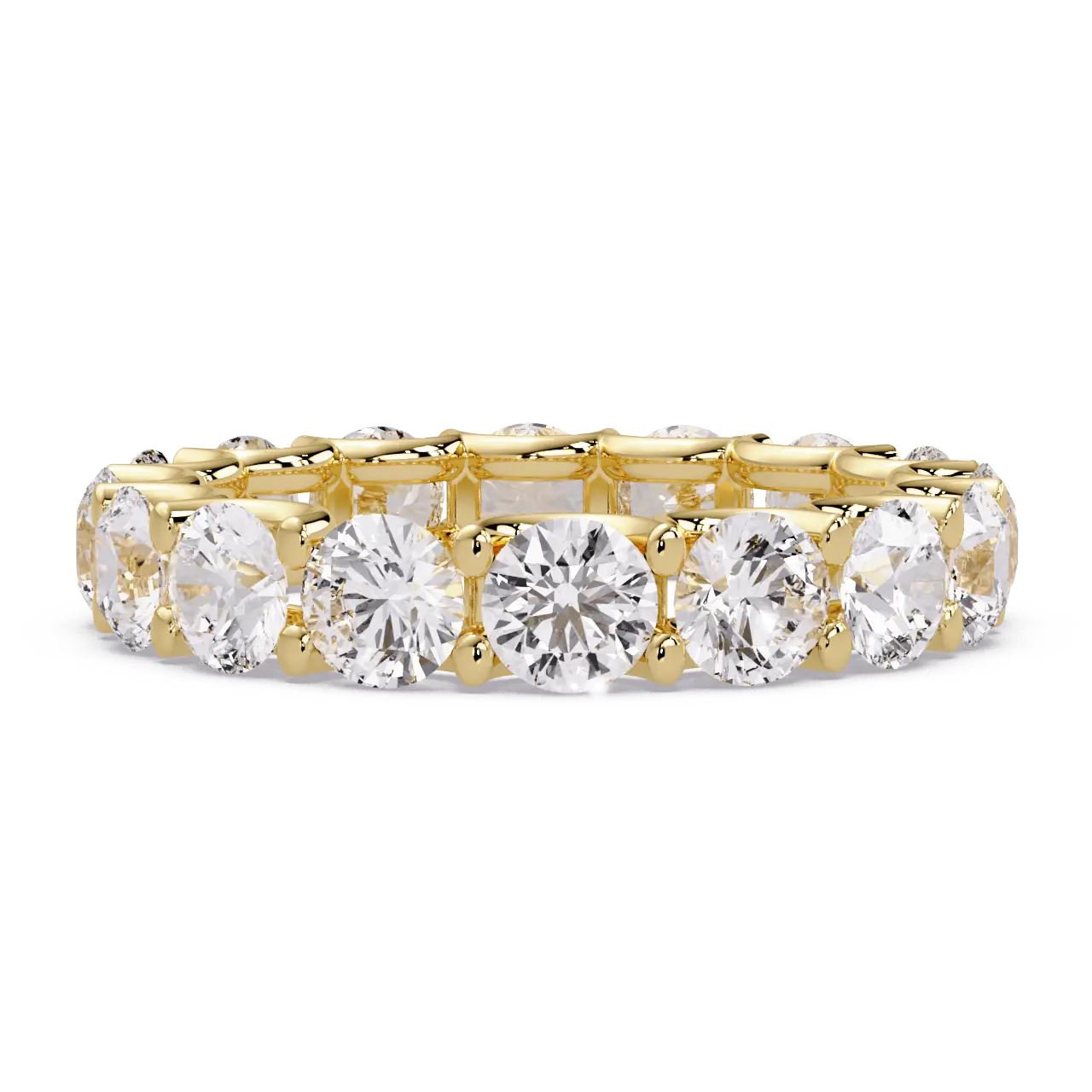 Round Lab Grown Diamond Eternity Wedding Band - Classic Shared Prong Anniversary Ring