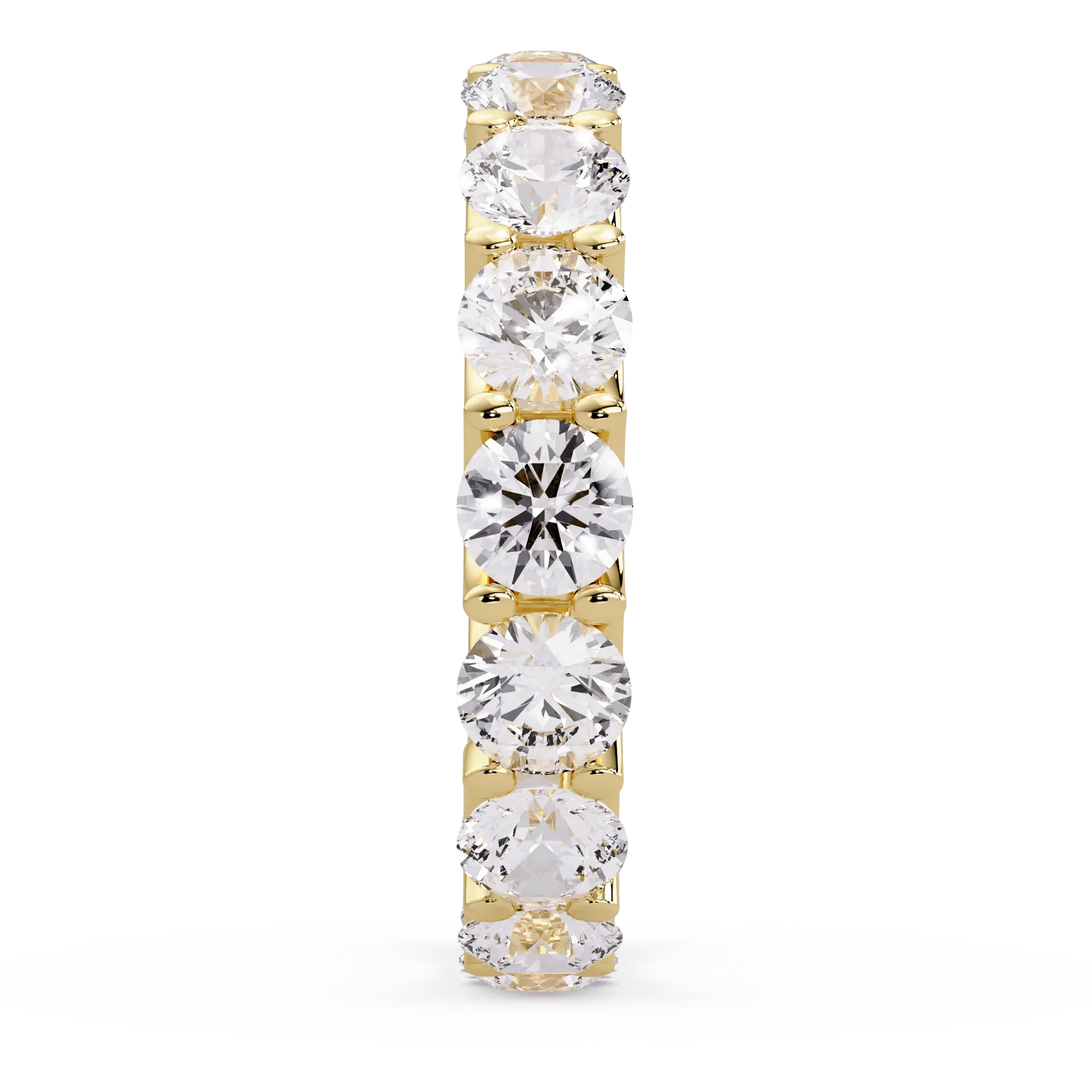 Round Lab Grown Diamond Eternity Wedding Band - Classic Shared Prong Anniversary Ring
