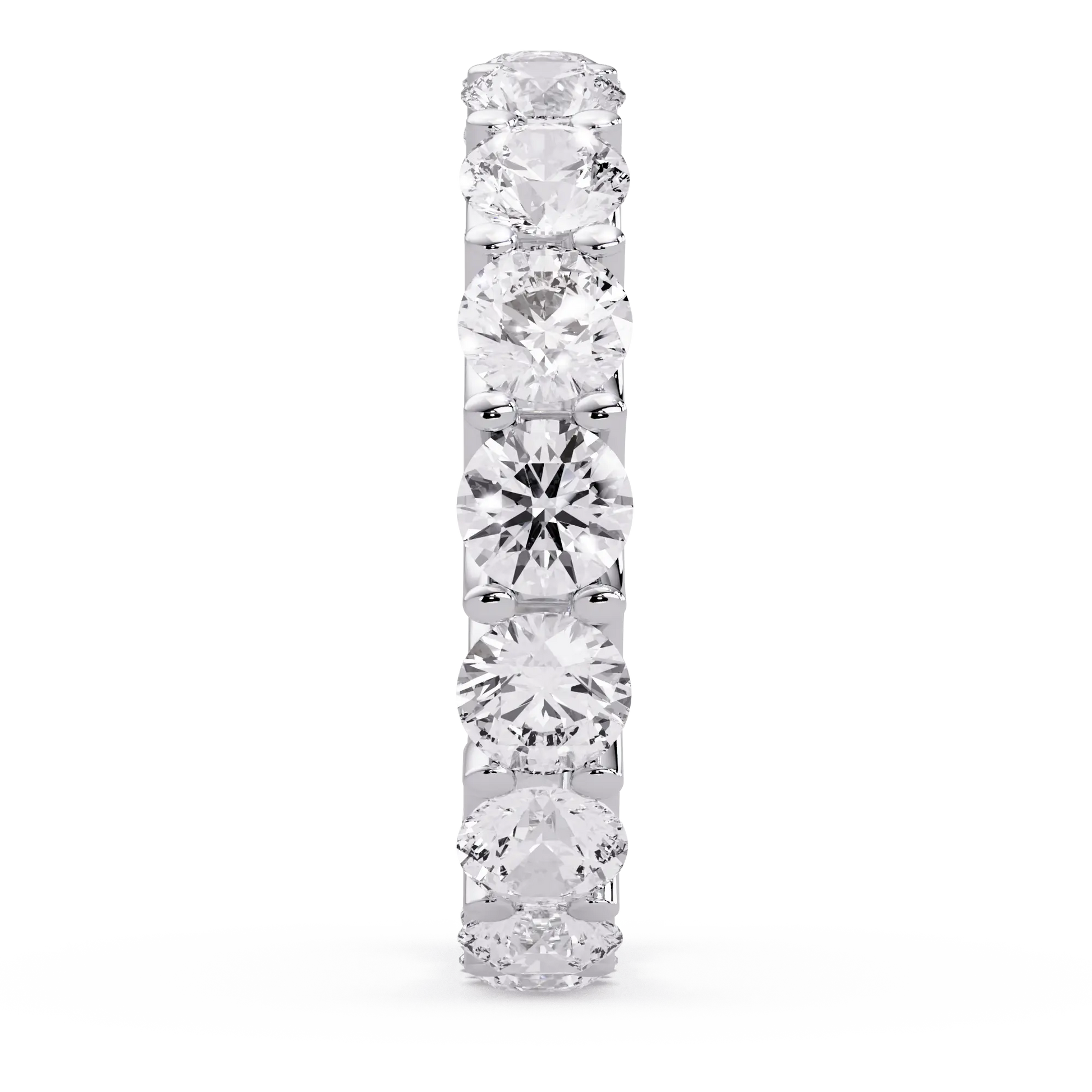 Round Lab Grown Diamond Eternity Wedding Band - Classic Shared Prong Anniversary Ring