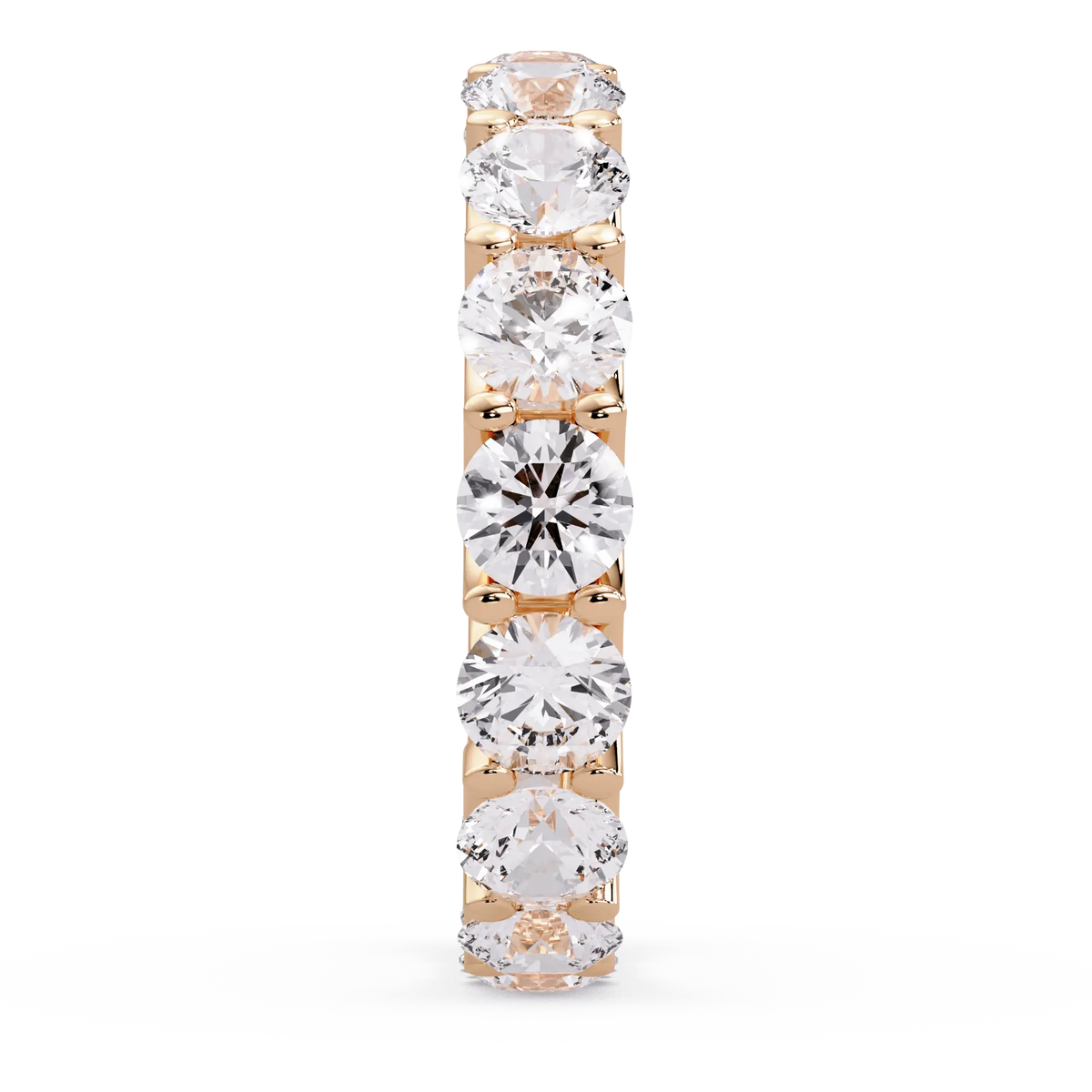 Round Lab Grown Diamond Eternity Wedding Band - Classic Shared Prong Anniversary Ring