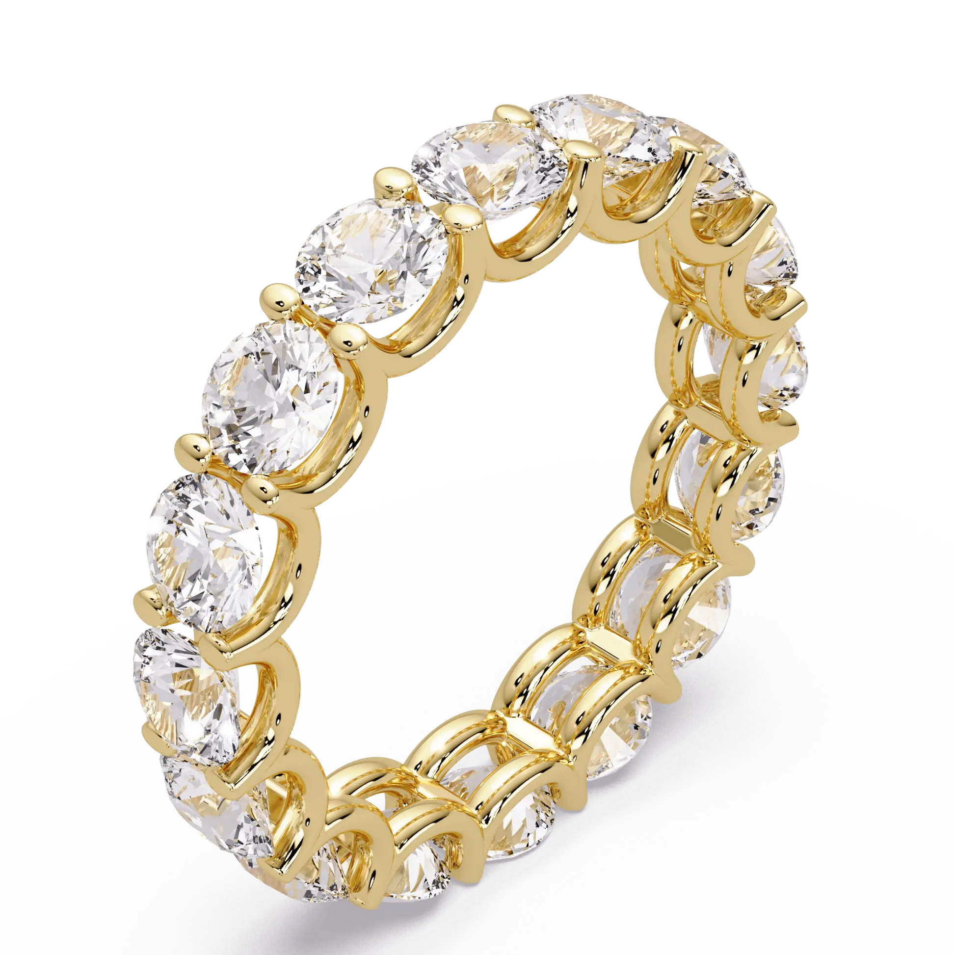 Round Lab Grown Diamond Eternity Wedding Band - Classic Shared Prong Anniversary Ring