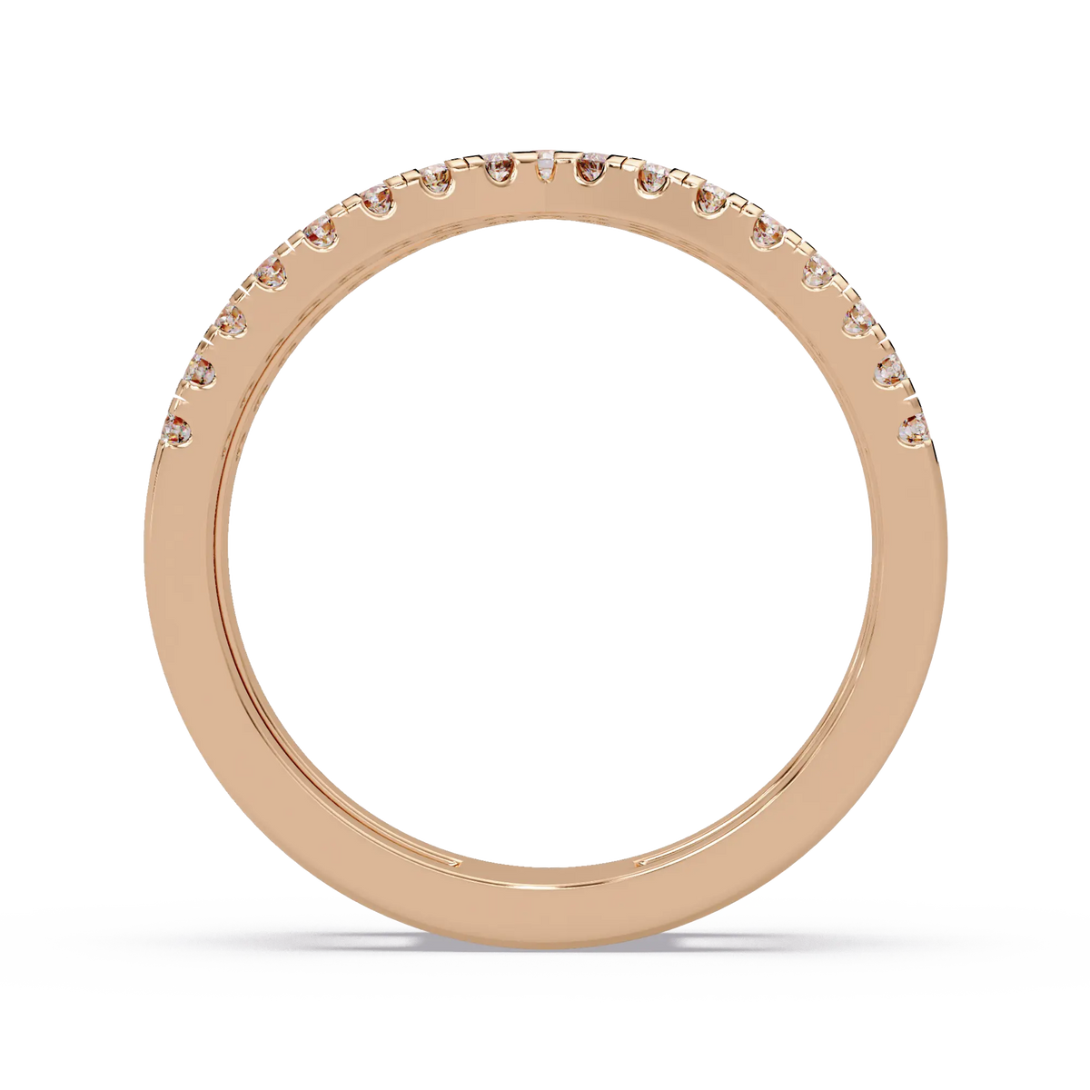 Round Lab Grown Diamond Criss Cross Wedding Band - Double Row Crossover Anniversary Ring