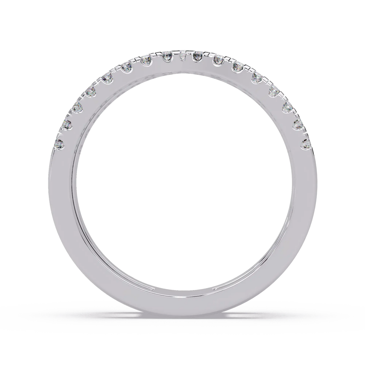 Round Lab Grown Diamond Criss Cross Wedding Band - Double Row Crossover Anniversary Ring