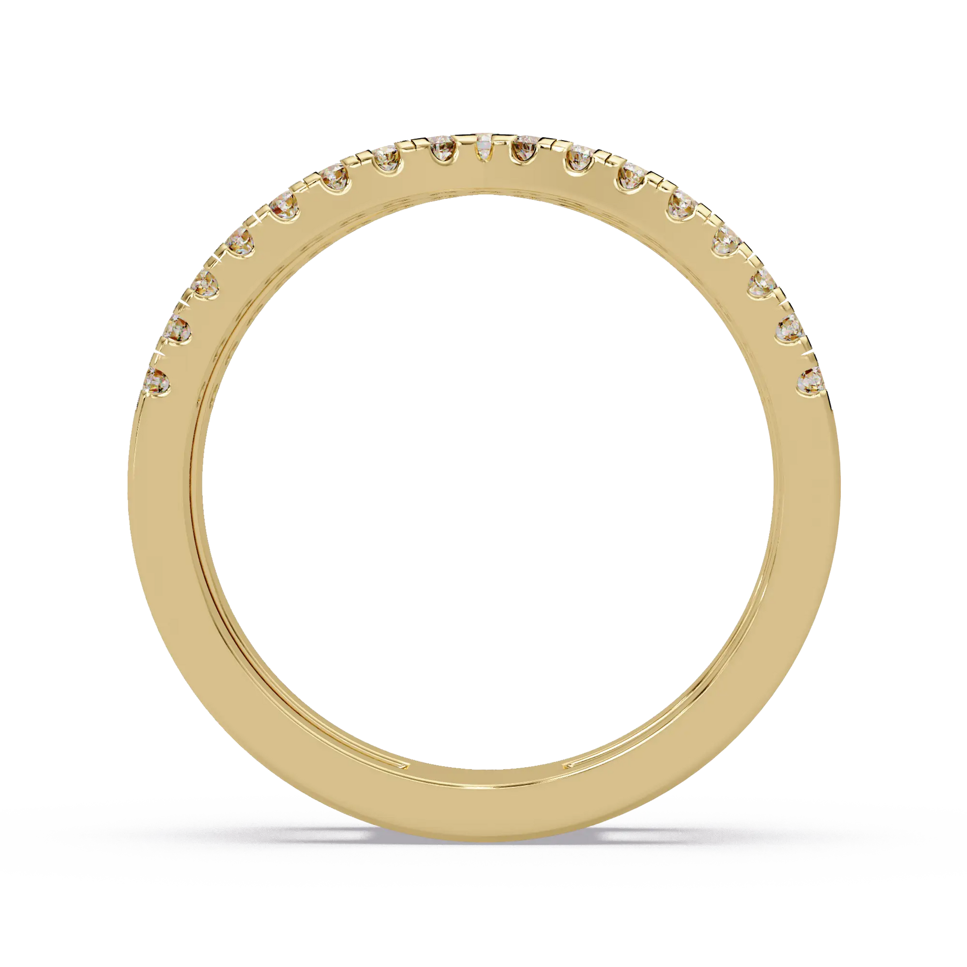 Round Lab Grown Diamond Criss Cross Wedding Band - Double Row Crossover Anniversary Ring
