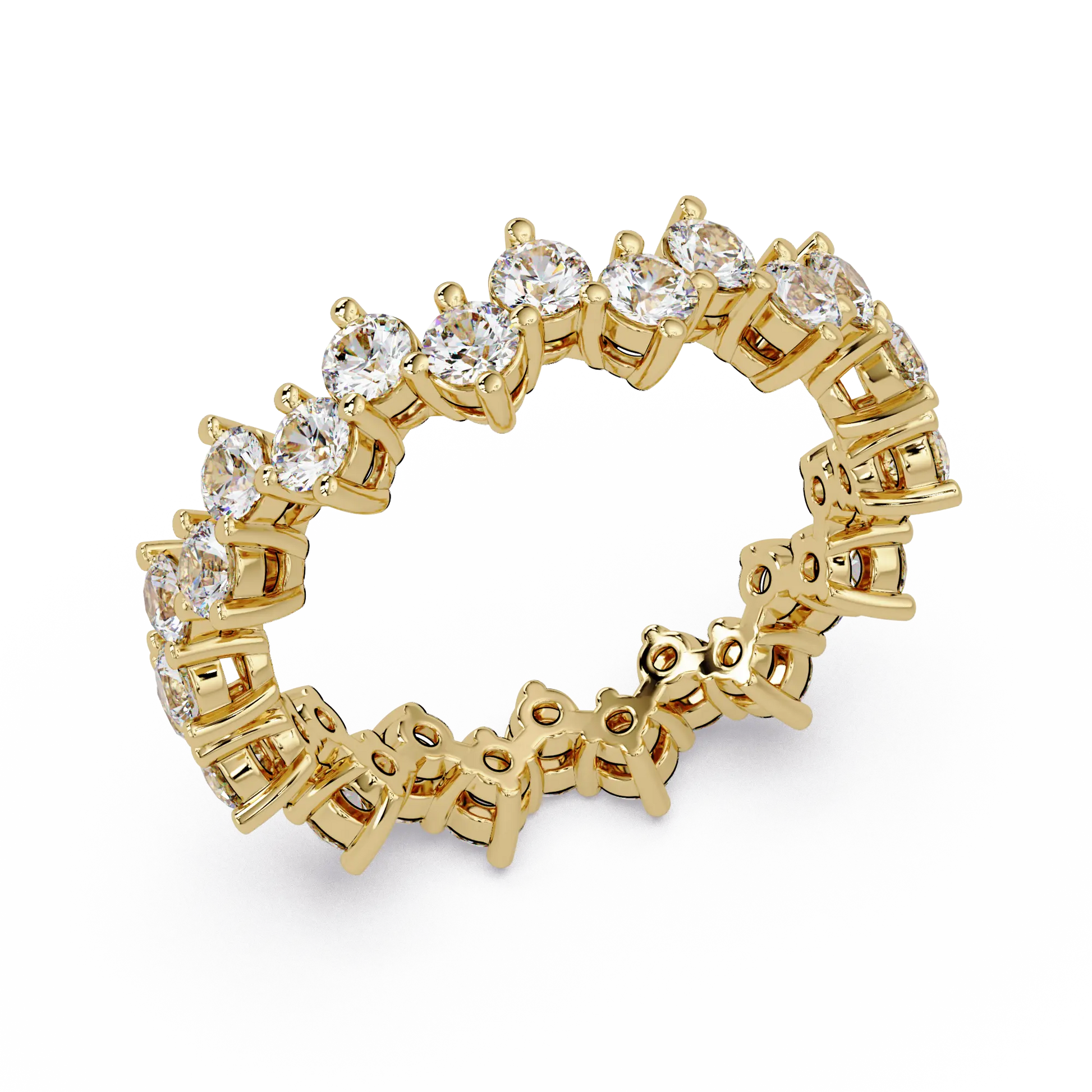 Round Lab Grown Diamond Eternity Wedding Band Round Diamond Anniversary Ring