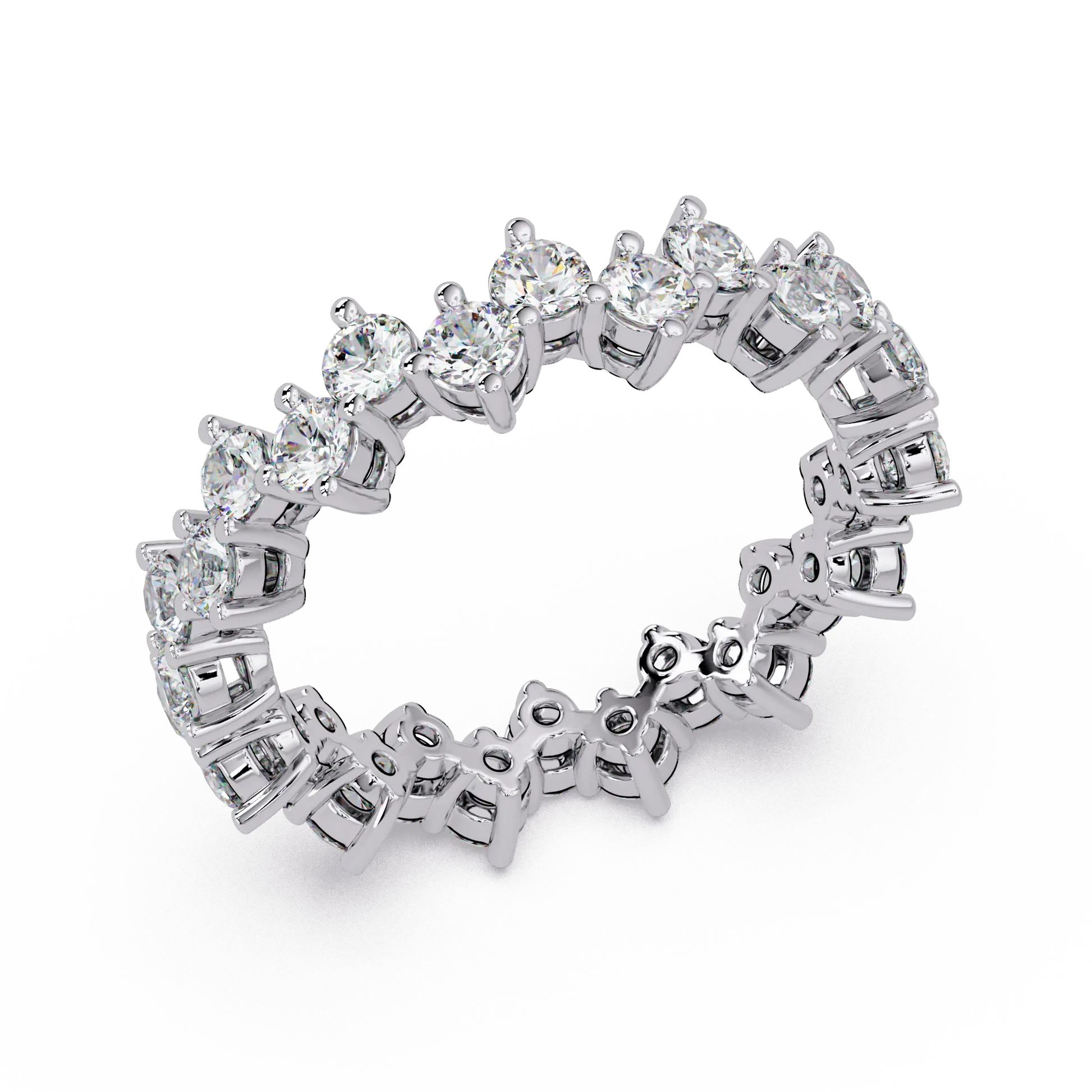 Round Lab Grown Diamond Eternity Wedding Band Round Diamond Anniversary Ring
