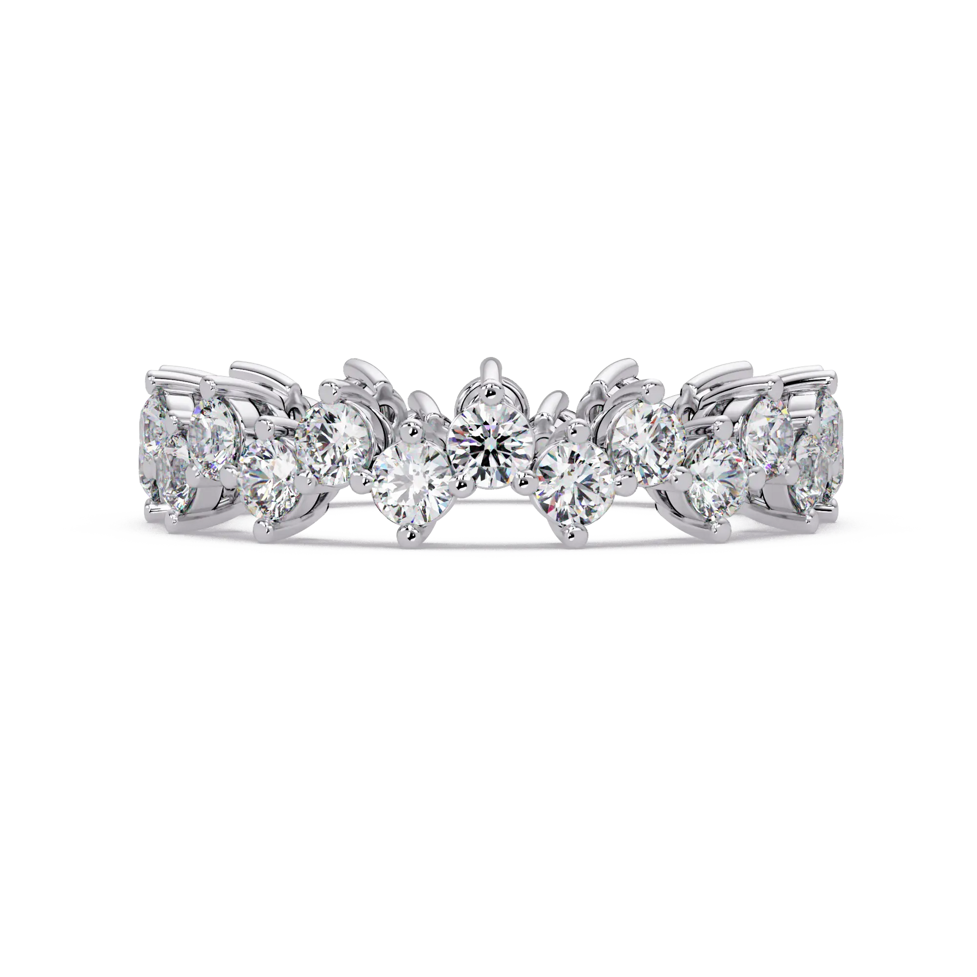 Round Lab Grown Diamond Eternity Wedding Band Round Diamond Anniversary Ring