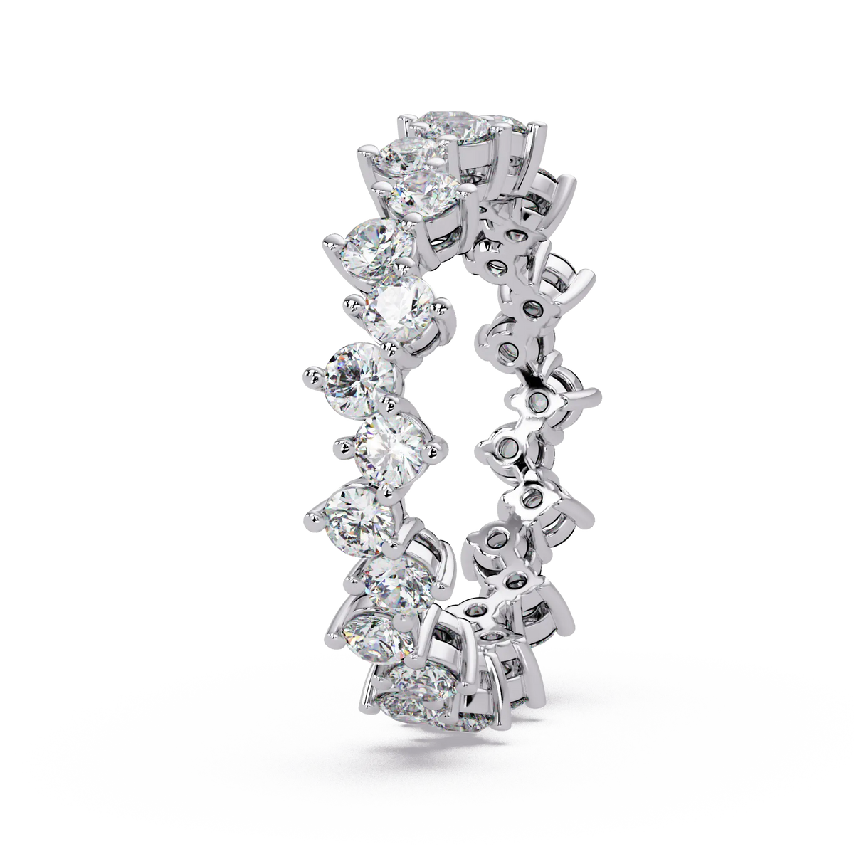 Round Lab Grown Diamond Eternity Wedding Band Round Diamond Anniversary Ring